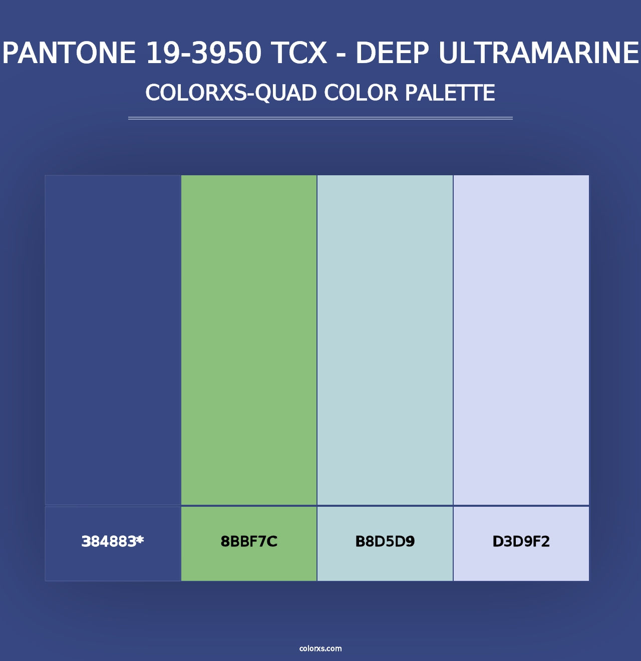 PANTONE 19-3950 TCX - Deep Ultramarine - Colorxs Quad Palette