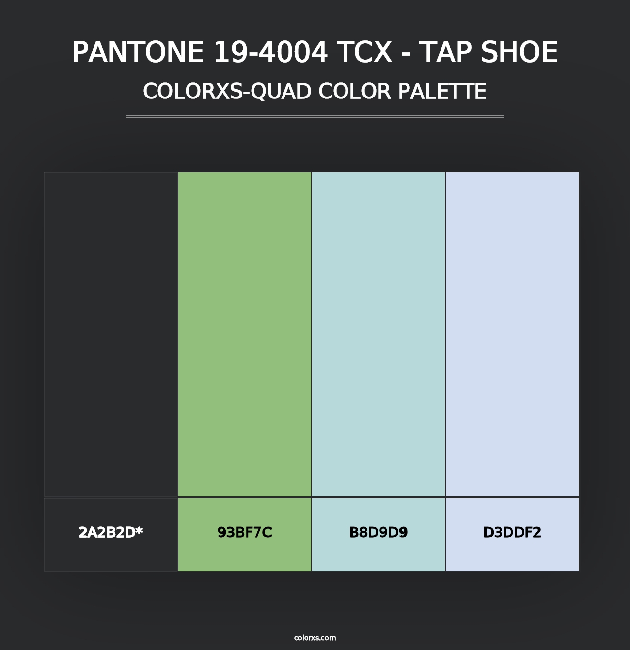 PANTONE 19-4004 TCX - Tap Shoe - Colorxs Quad Palette