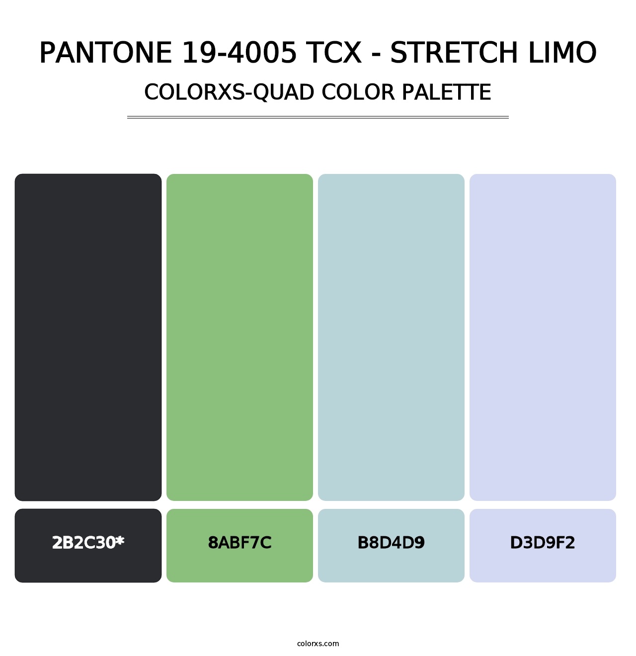 PANTONE 19-4005 TCX - Stretch Limo - Colorxs Quad Palette