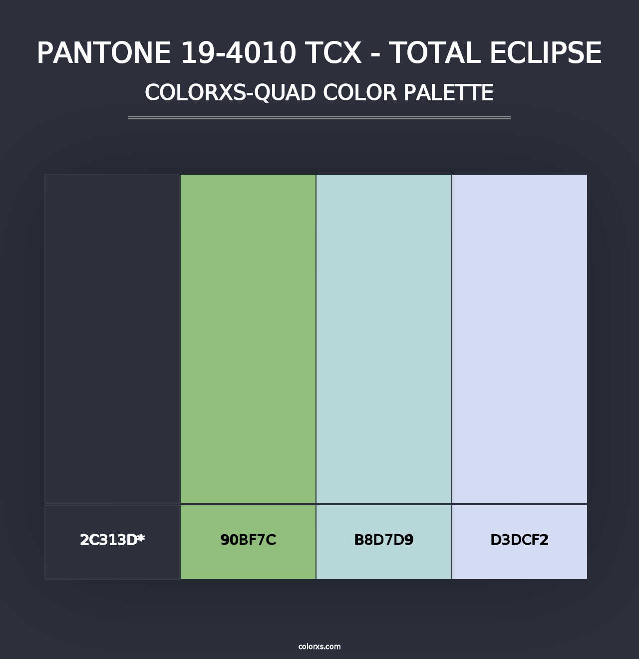 PANTONE 19-4010 TCX - Total Eclipse - Colorxs Quad Palette