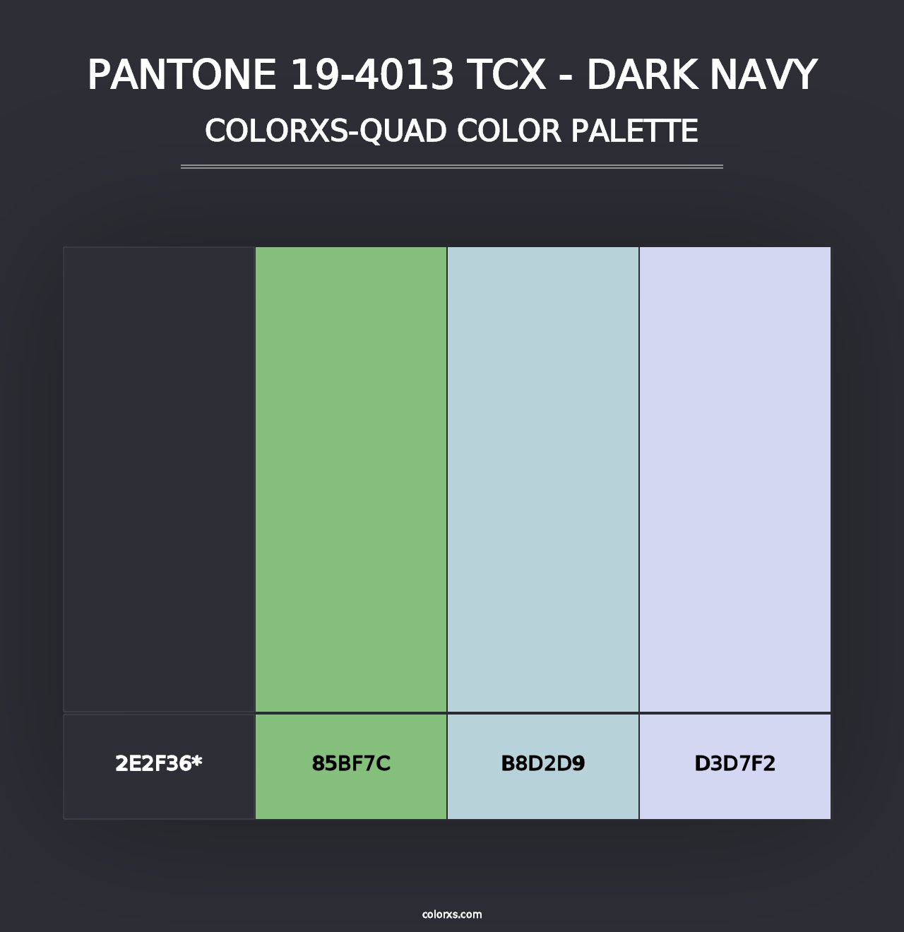 PANTONE 19-4013 TCX - Dark Navy - Colorxs Quad Palette