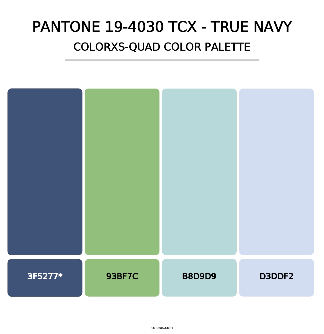 PANTONE 19-4030 TCX - True Navy - Colorxs Quad Palette