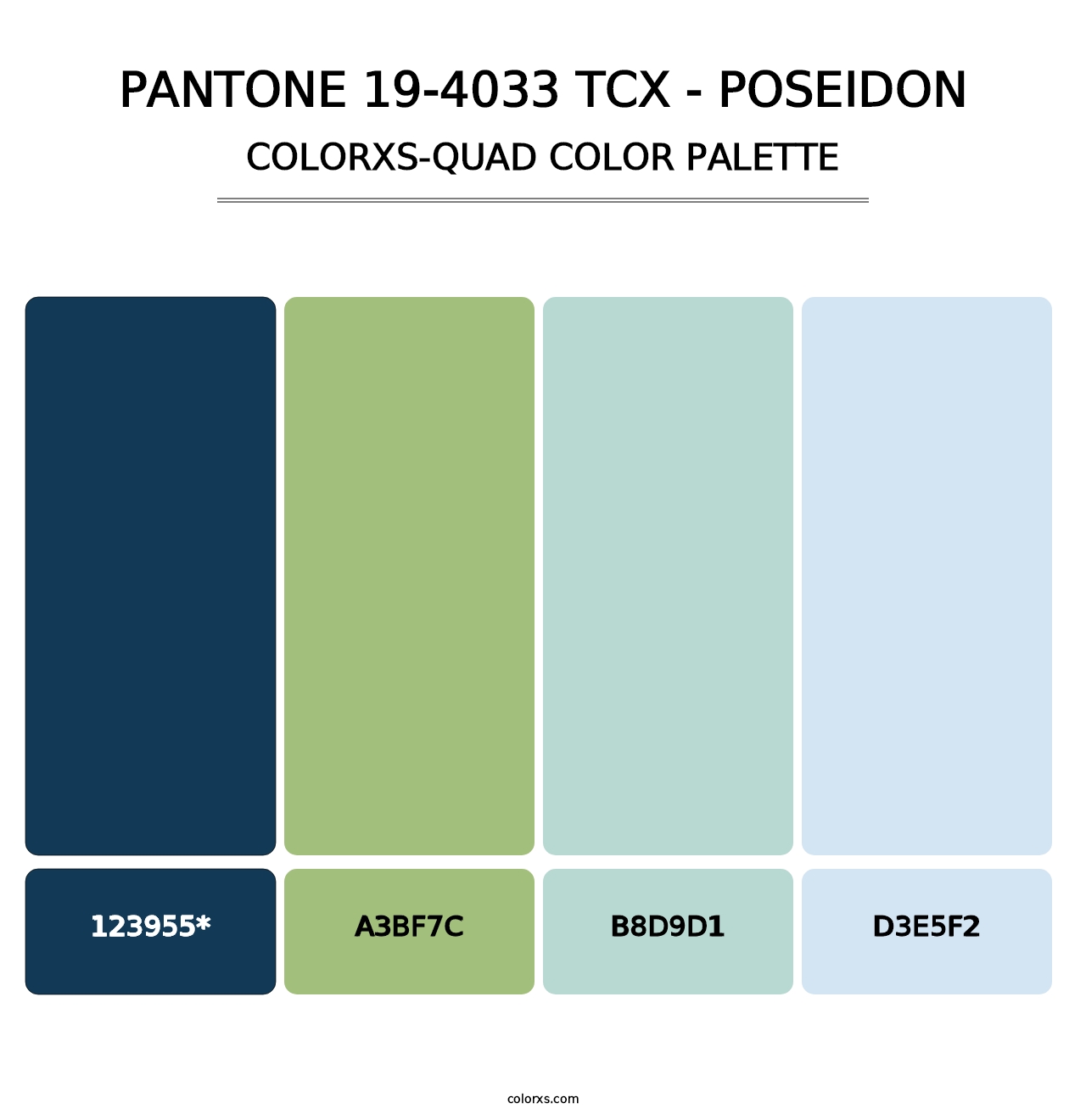 PANTONE 19-4033 TCX - Poseidon - Colorxs Quad Palette