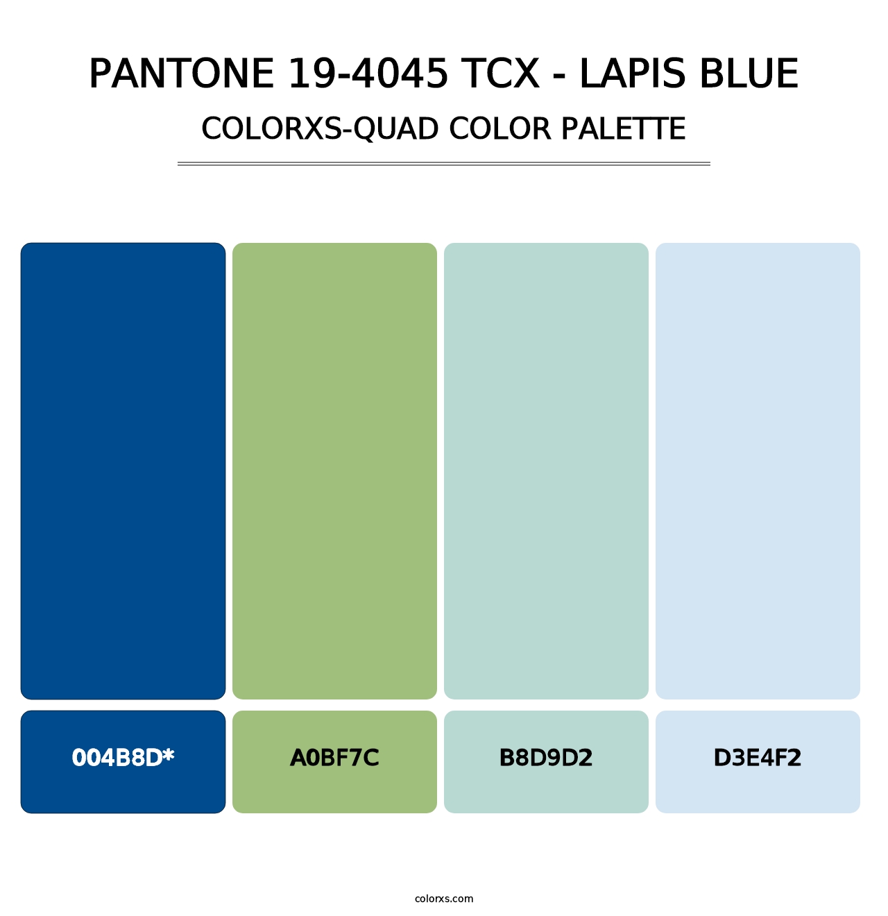 PANTONE 19-4045 TCX - Lapis Blue - Colorxs Quad Palette