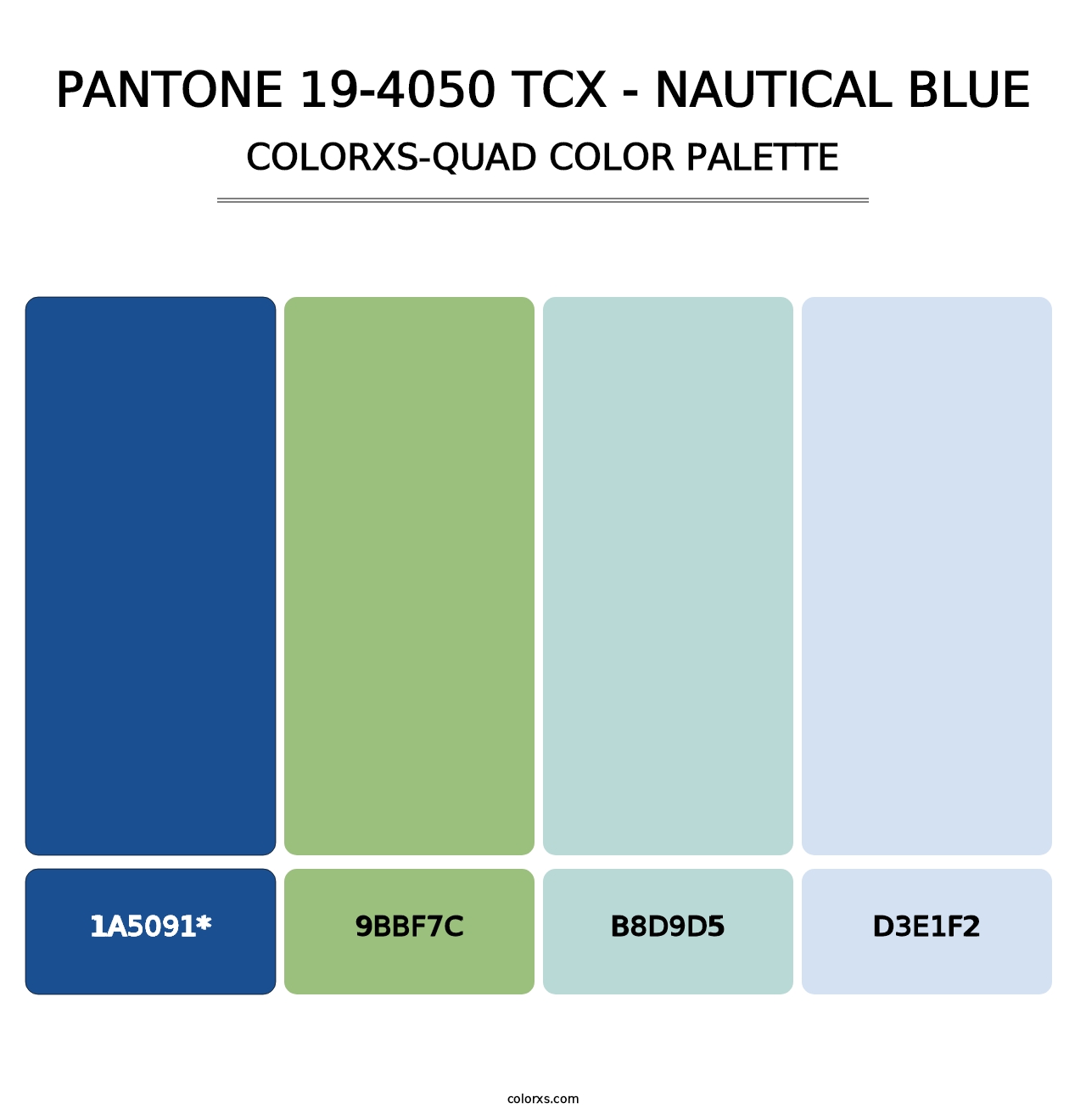 PANTONE 19-4050 TCX - Nautical Blue - Colorxs Quad Palette