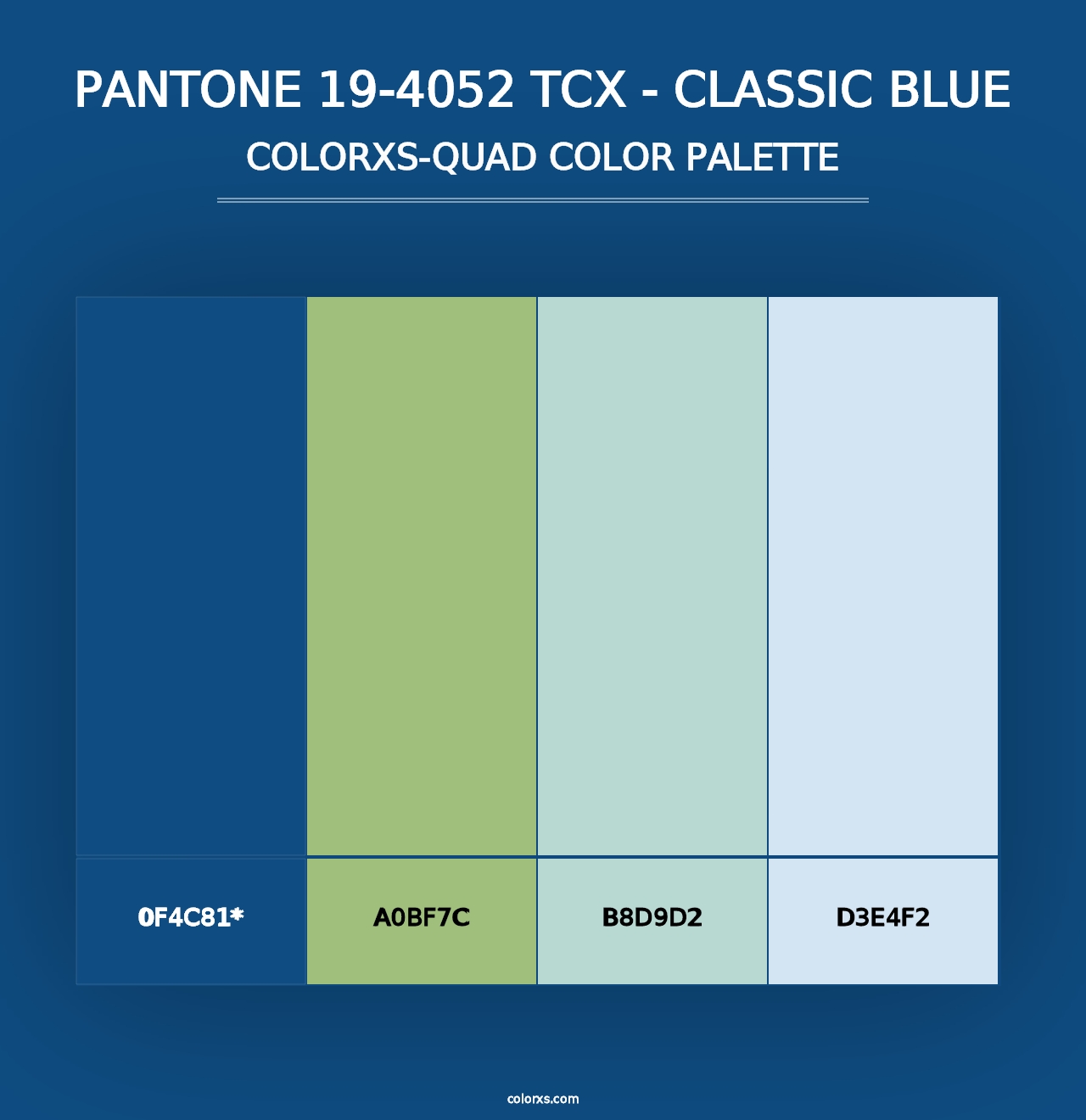 PANTONE 19-4052 TCX - Classic Blue - Colorxs Quad Palette