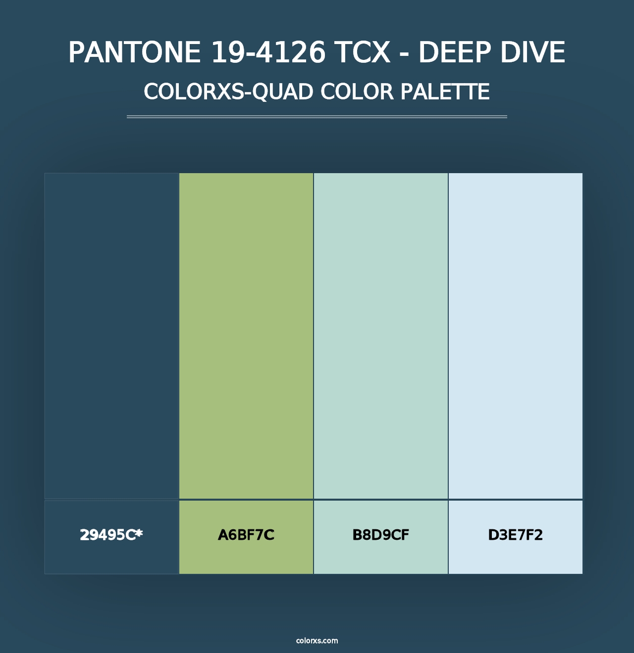 PANTONE 19-4126 TCX - Deep Dive - Colorxs Quad Palette