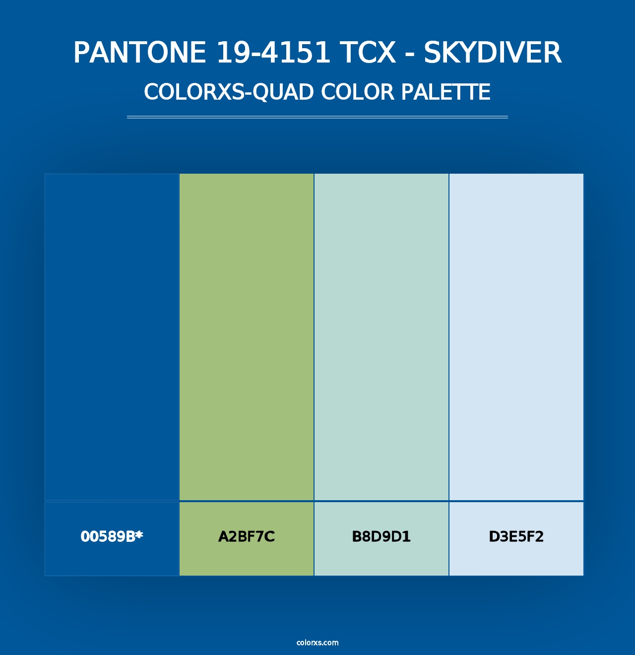 PANTONE 19-4151 TCX - Skydiver - Colorxs Quad Palette