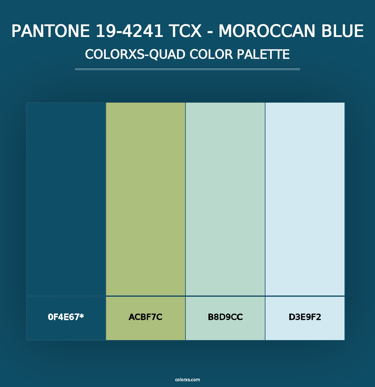 PANTONE 19-4241 TCX - Moroccan Blue - Colorxs Quad Palette