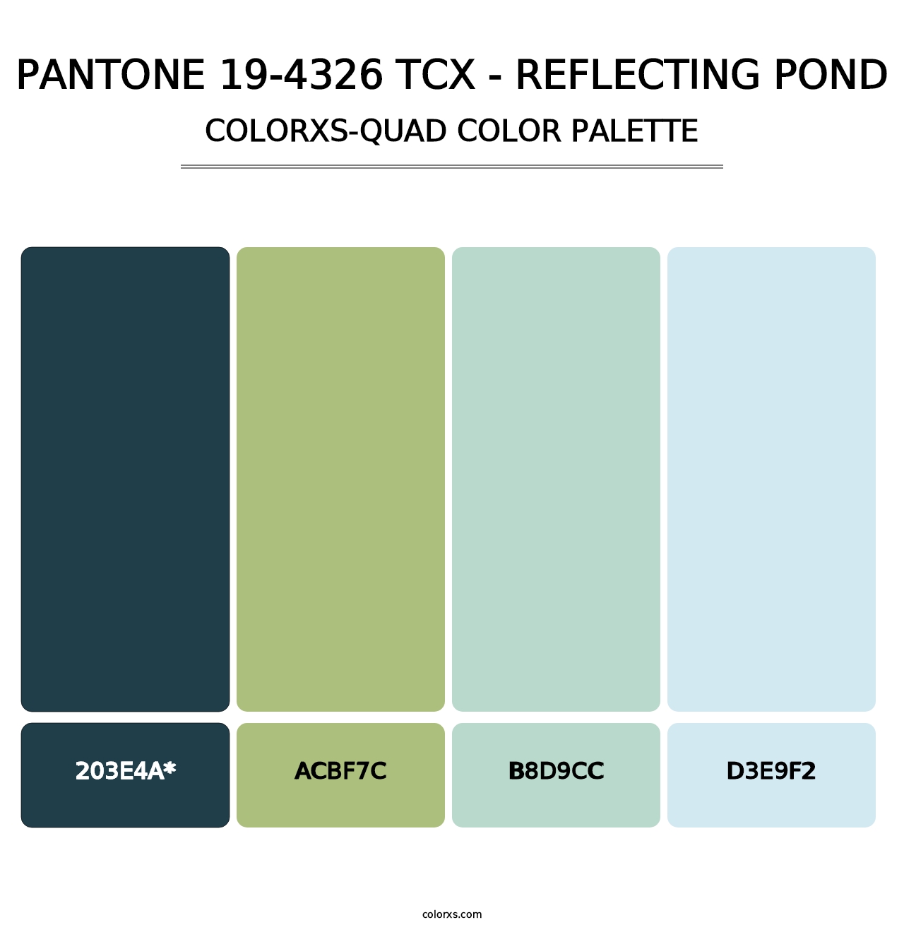 PANTONE 19-4326 TCX - Reflecting Pond - Colorxs Quad Palette