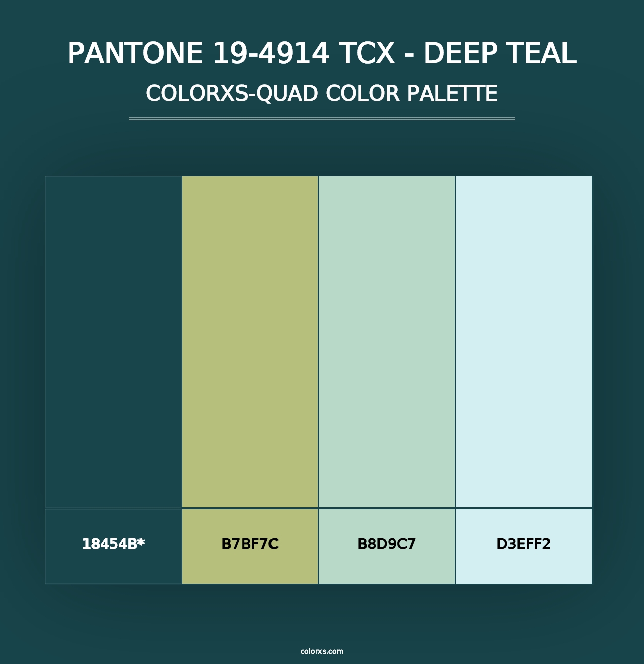 PANTONE 19-4914 TCX - Deep Teal - Colorxs Quad Palette