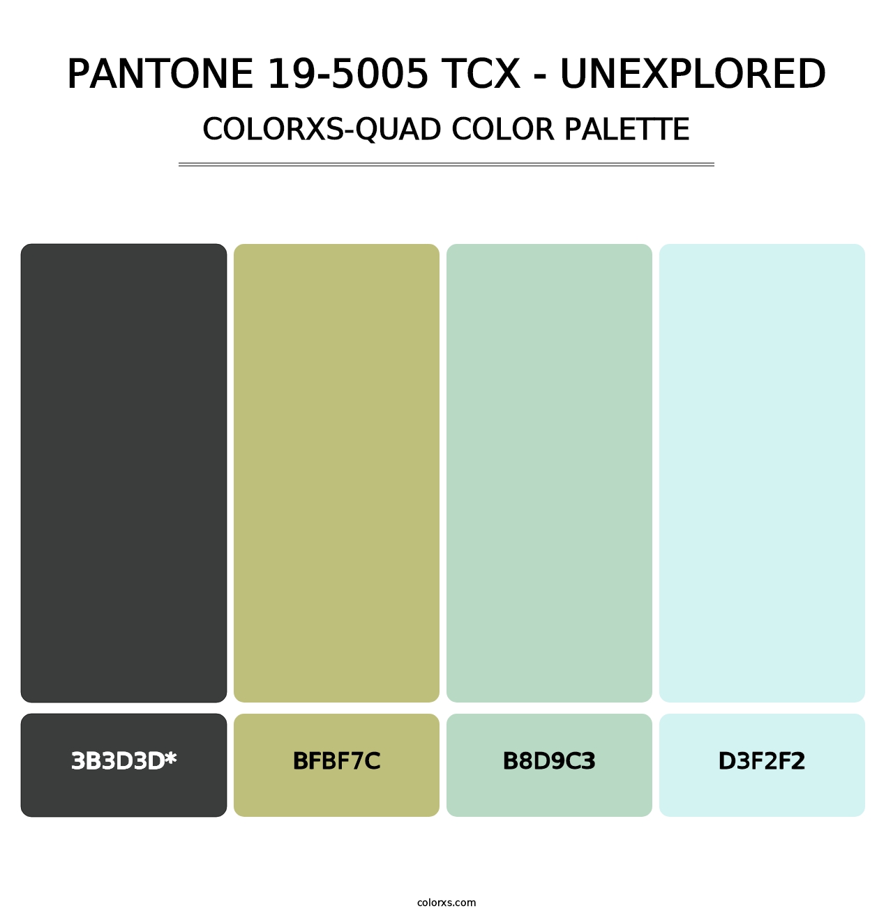 PANTONE 19-5005 TCX - Unexplored - Colorxs Quad Palette