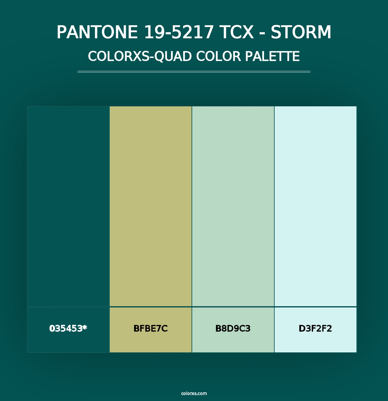 PANTONE 19-5217 TCX - Storm - Colorxs Quad Palette