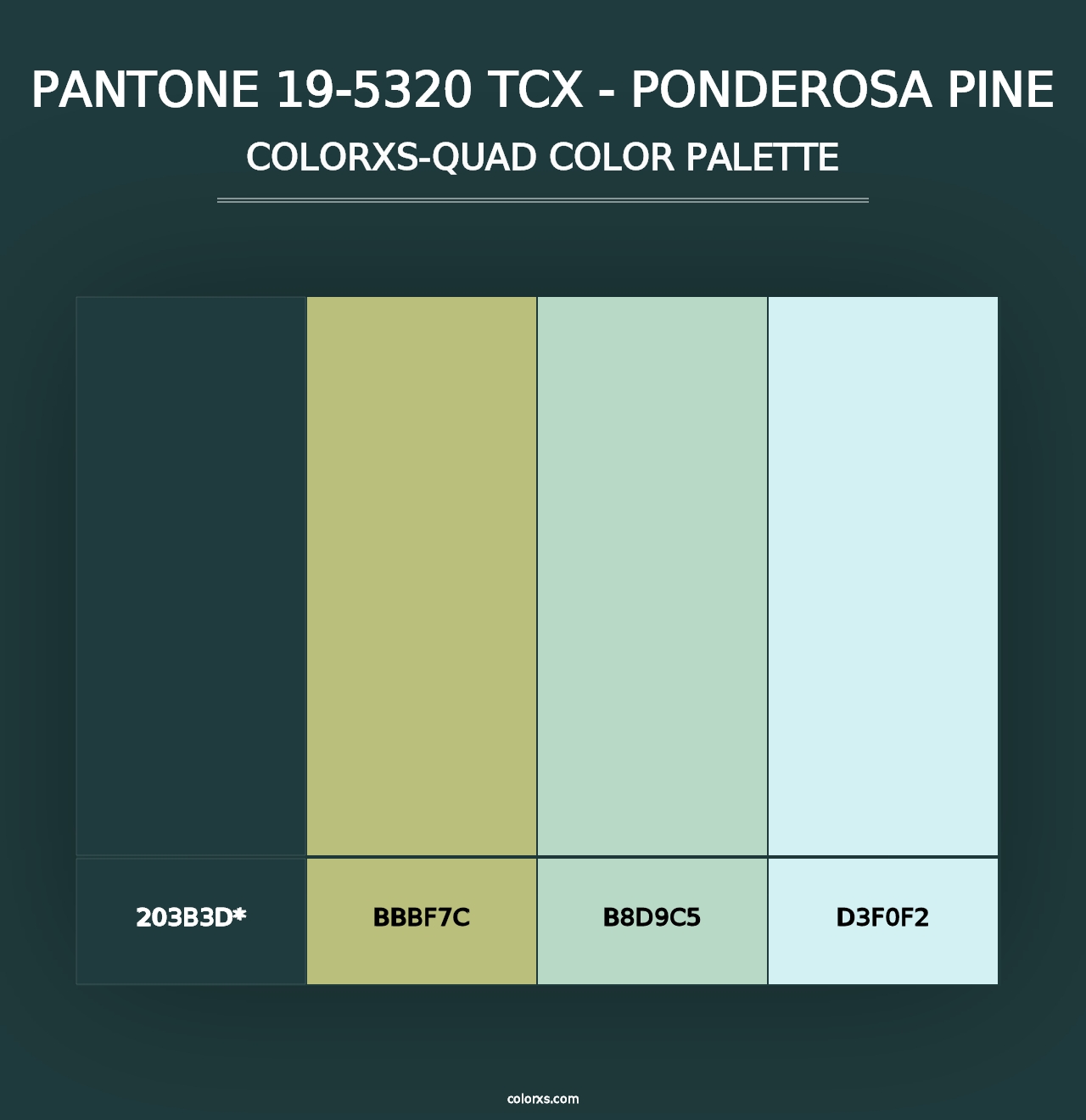 PANTONE 19-5320 TCX - Ponderosa Pine - Colorxs Quad Palette