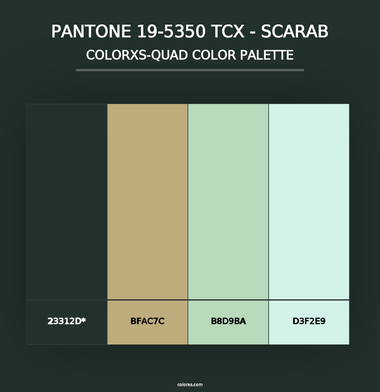 PANTONE 19-5350 TCX - Scarab - Colorxs Quad Palette