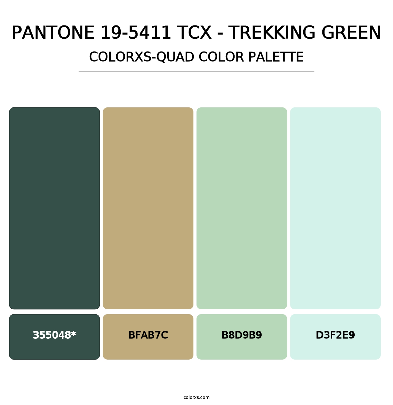 PANTONE 19-5411 TCX - Trekking Green - Colorxs Quad Palette