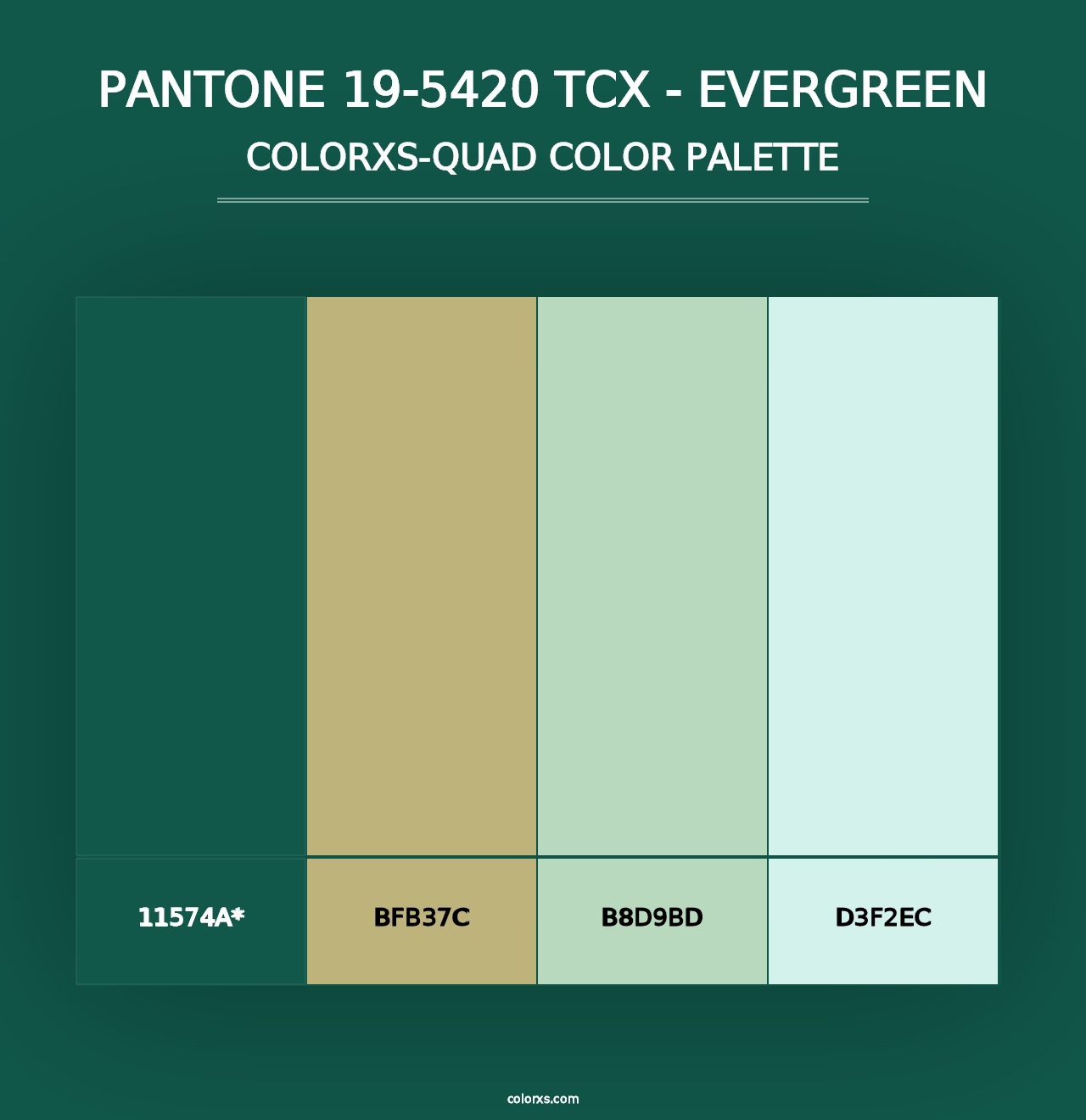 PANTONE 19-5420 TCX - Evergreen - Colorxs Quad Palette