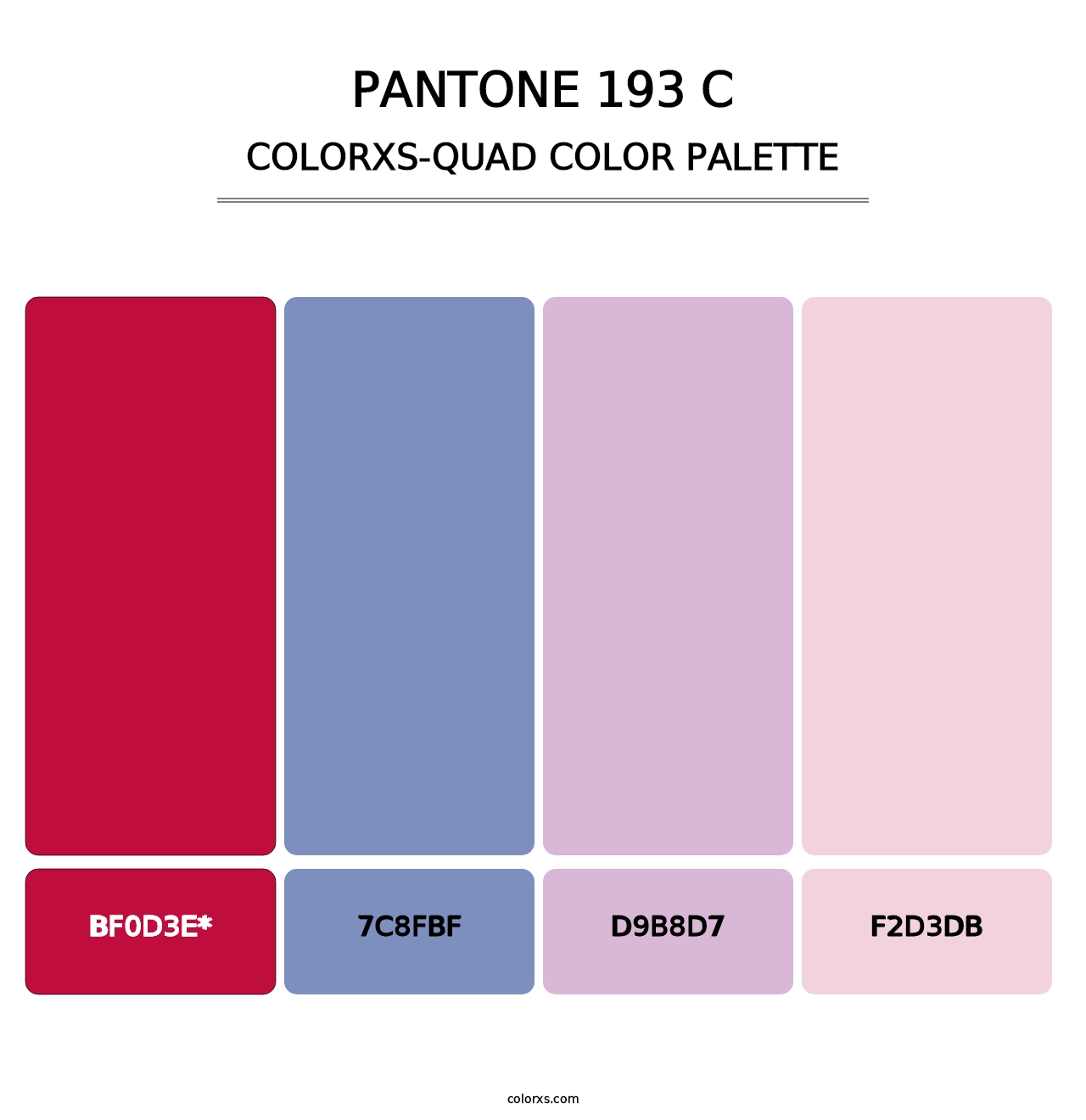 PANTONE 193 C - Colorxs Quad Palette