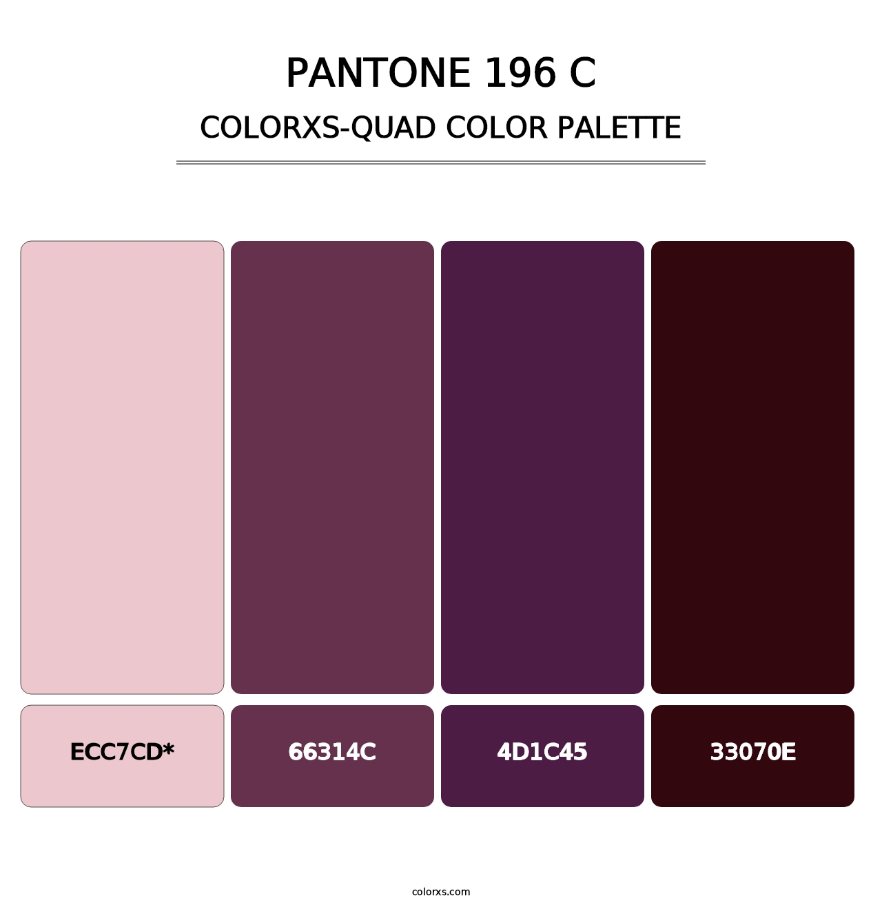 PANTONE 196 C - Colorxs Quad Palette