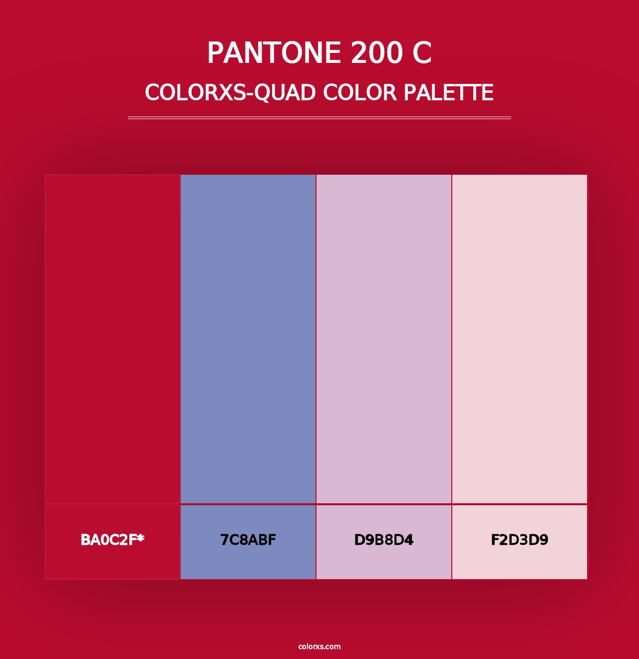 PANTONE 200 C - Colorxs Quad Palette