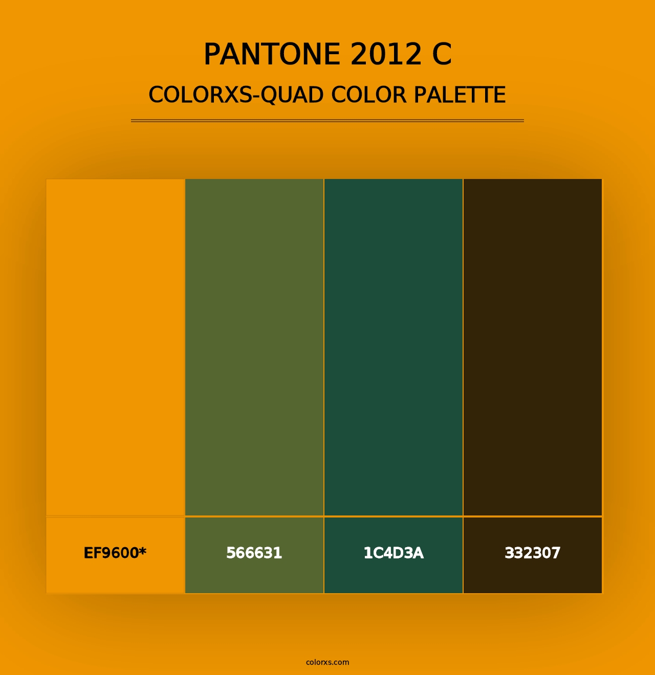 PANTONE 2012 C - Colorxs Quad Palette