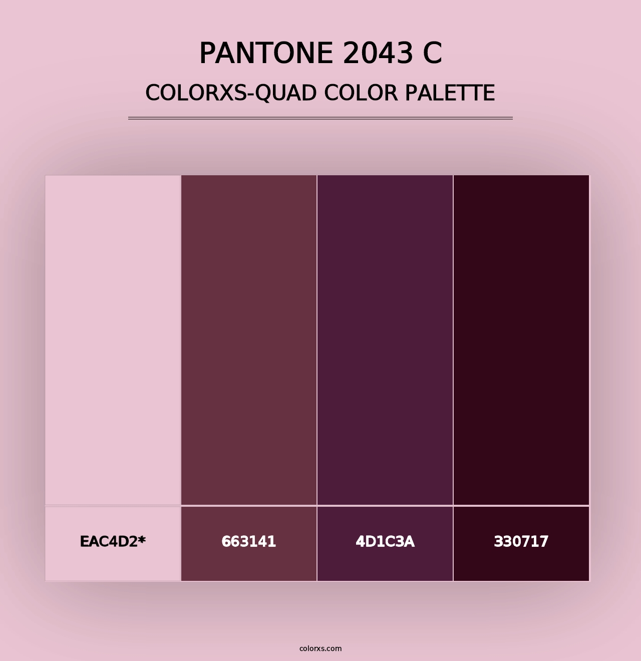 PANTONE 2043 C - Colorxs Quad Palette