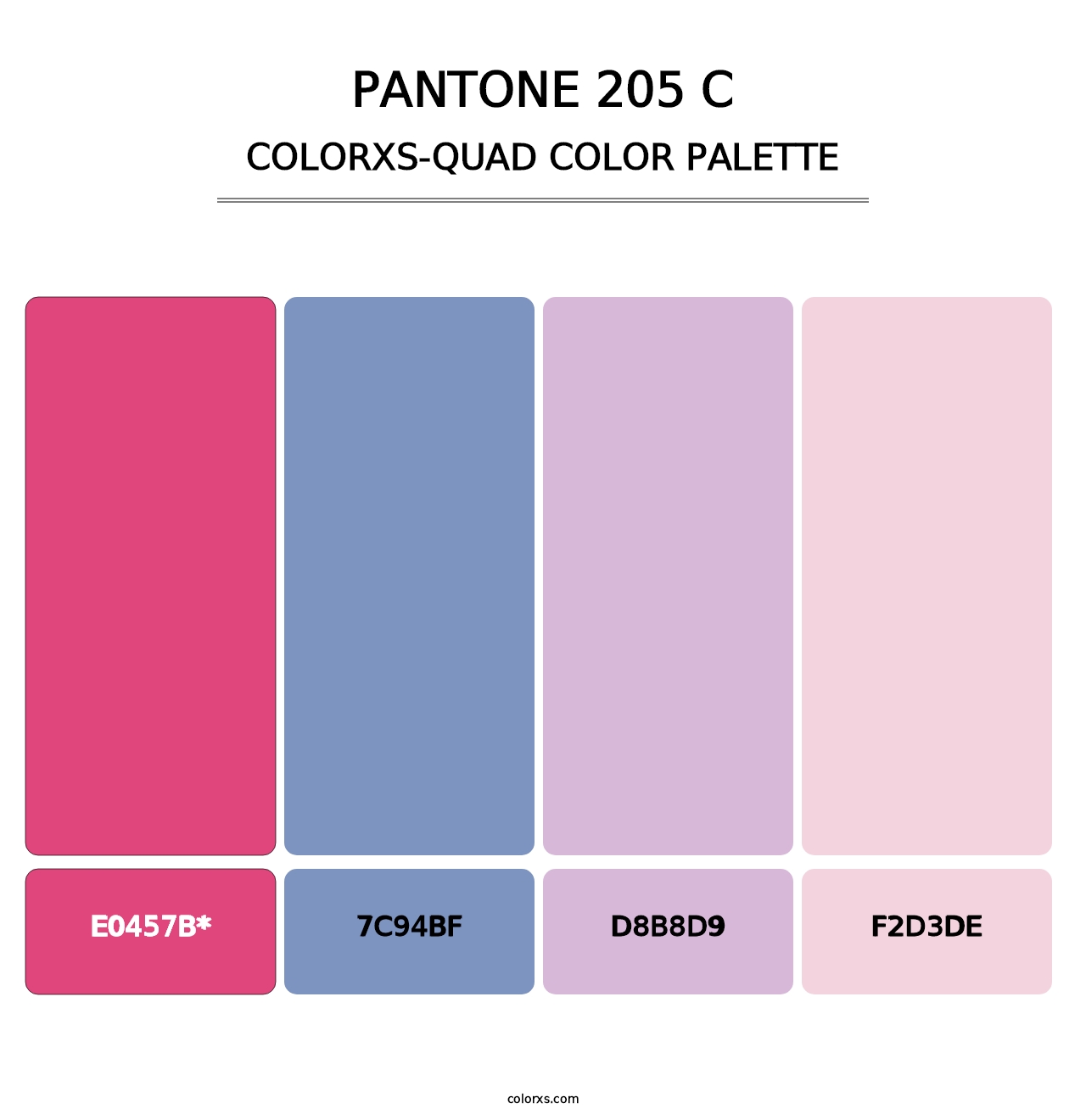 PANTONE 205 C - Colorxs Quad Palette