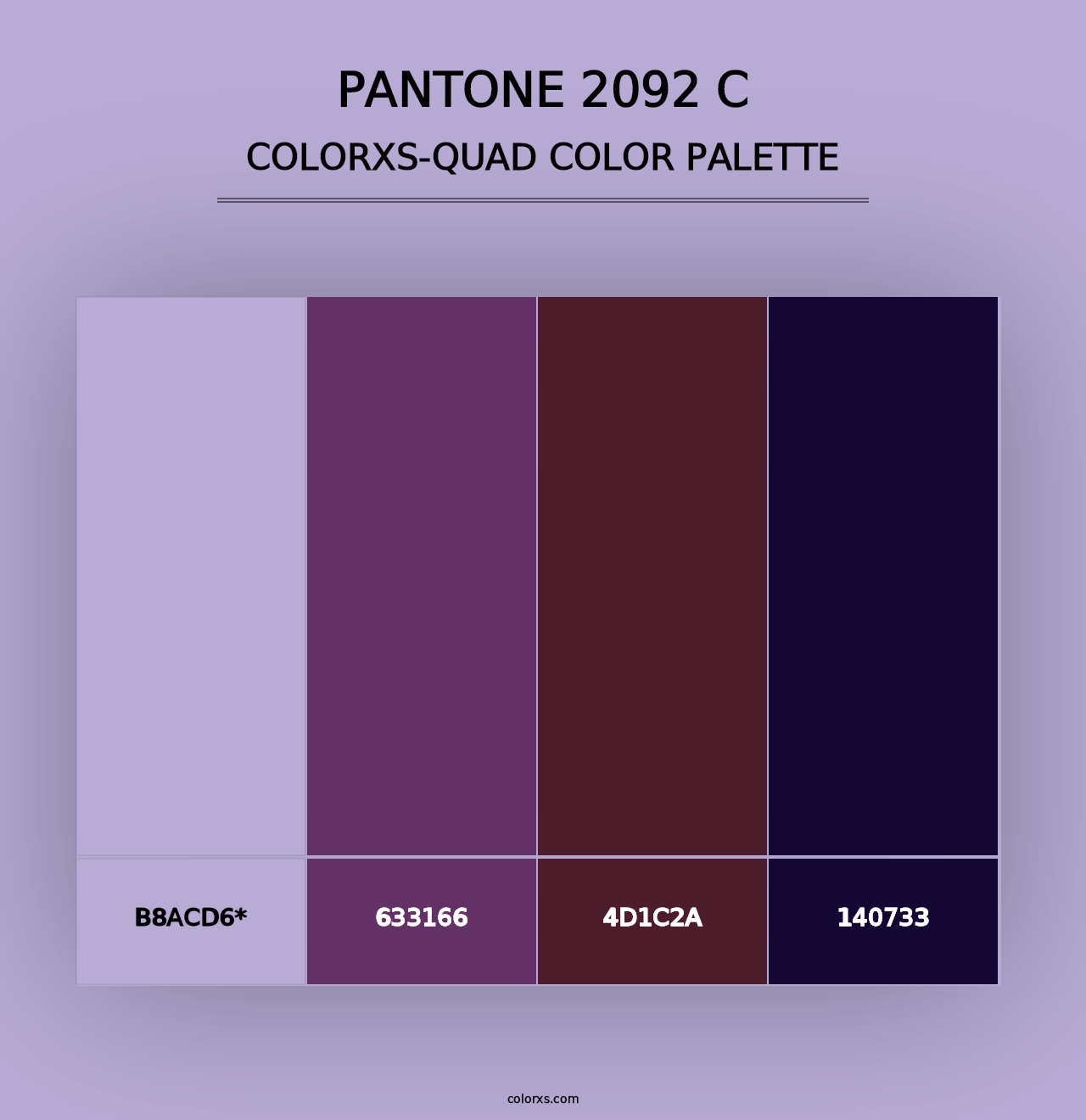 PANTONE 2092 C - Colorxs Quad Palette