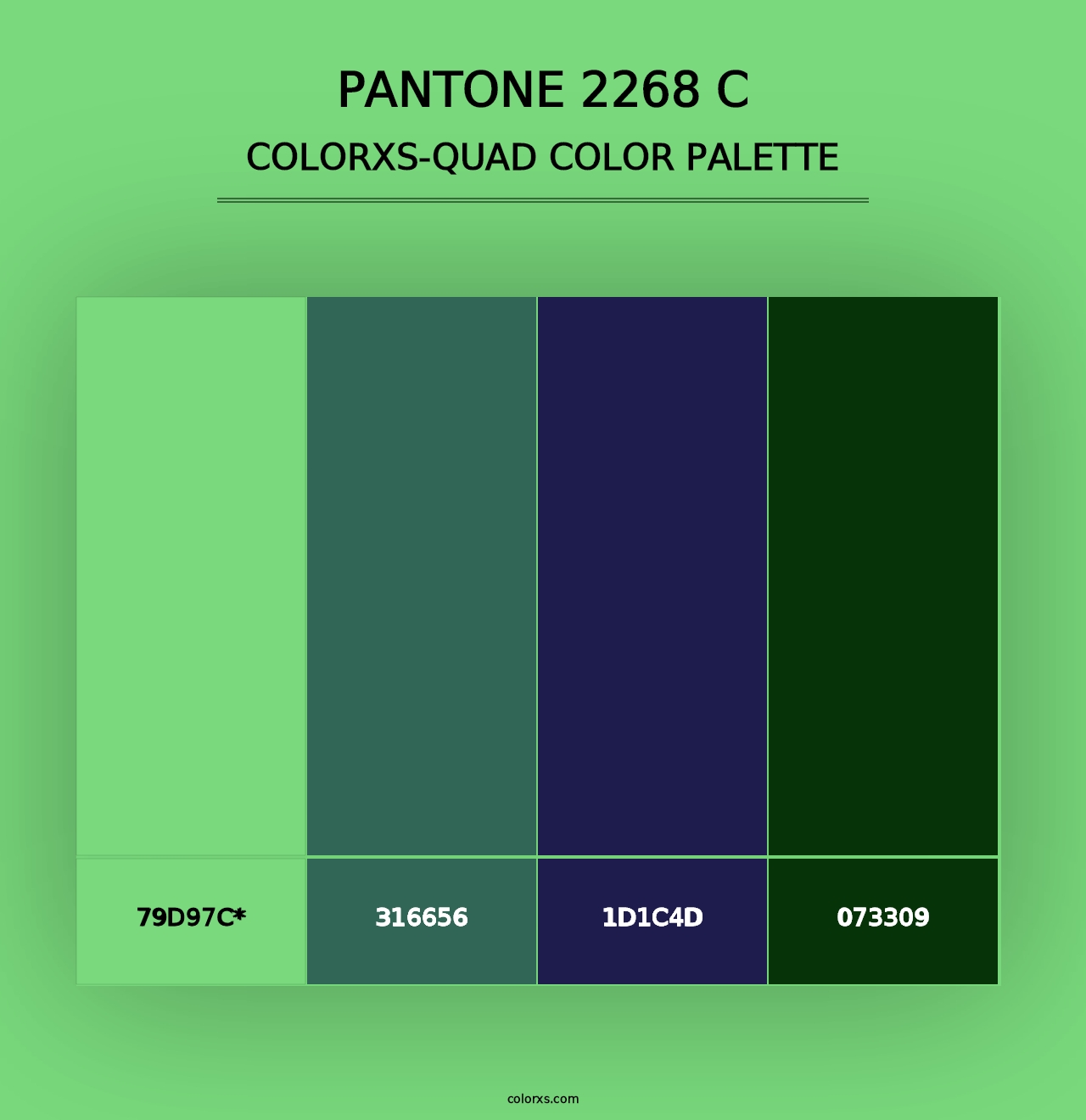 PANTONE 2268 C - Colorxs Quad Palette