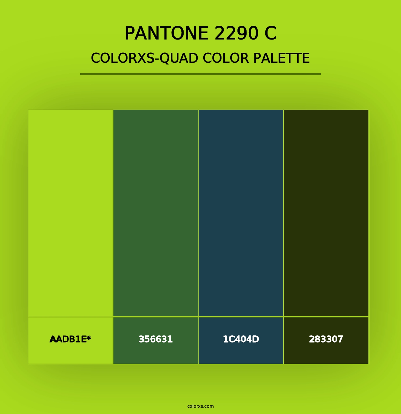 PANTONE 2290 C - Colorxs Quad Palette