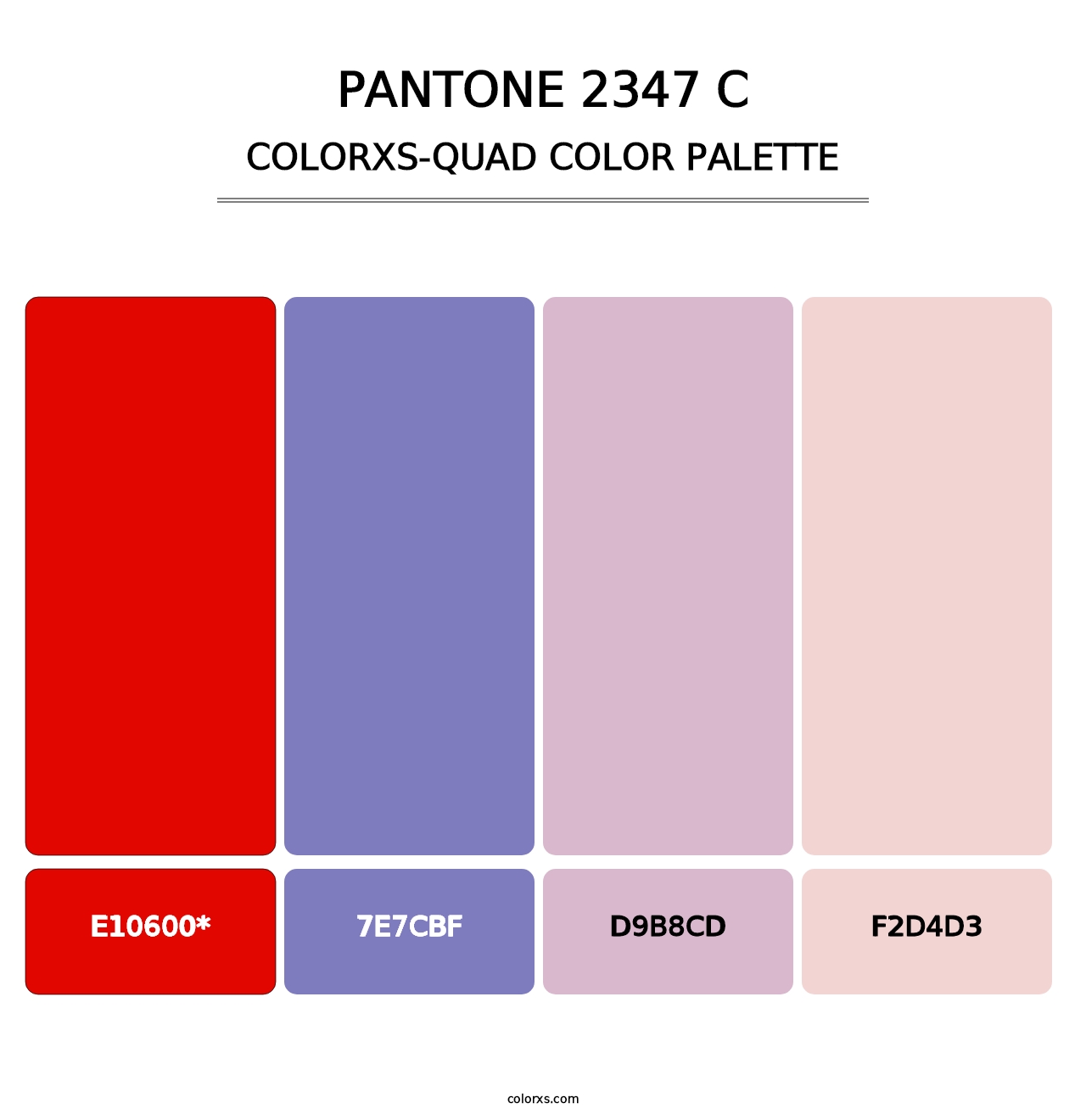 PANTONE 2347 C - Colorxs Quad Palette