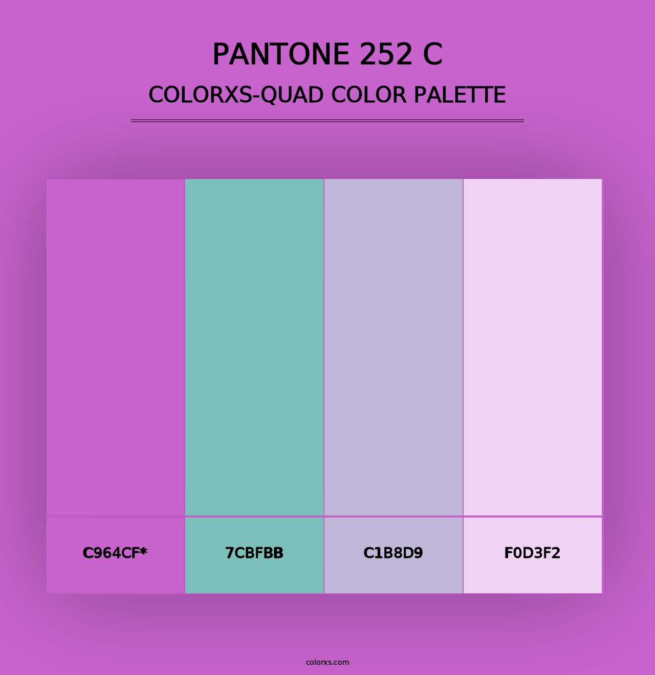 PANTONE 252 C - Colorxs Quad Palette