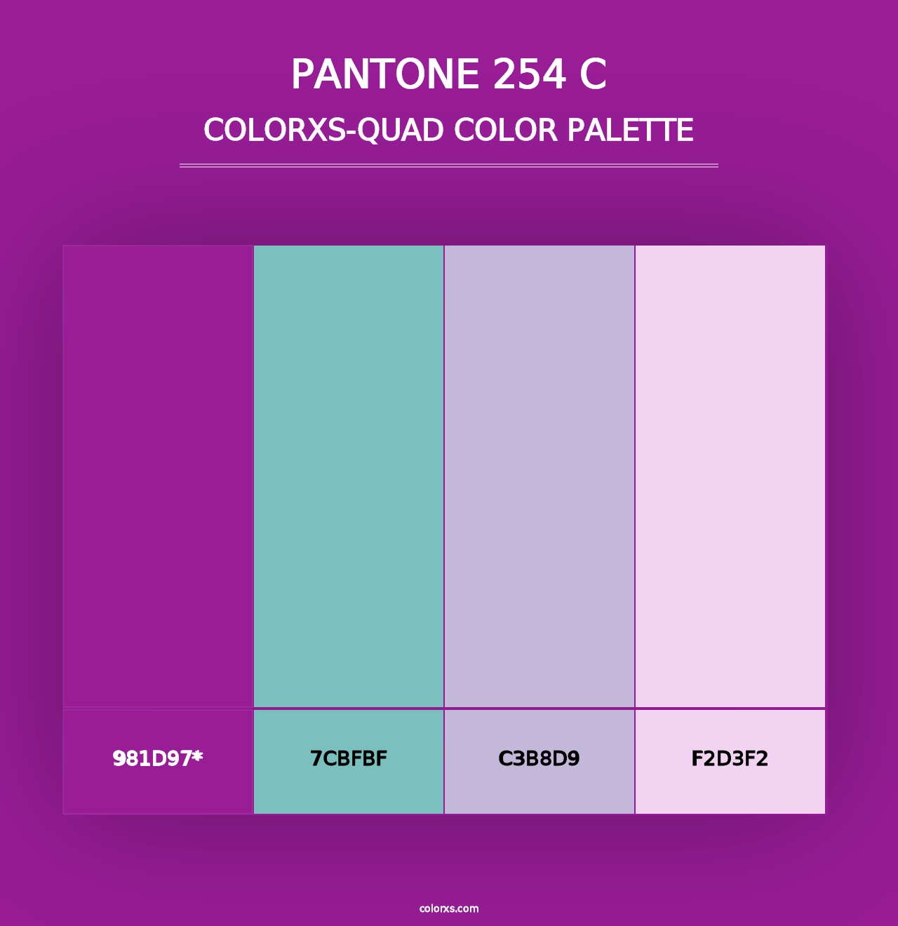 PANTONE 254 C - Colorxs Quad Palette