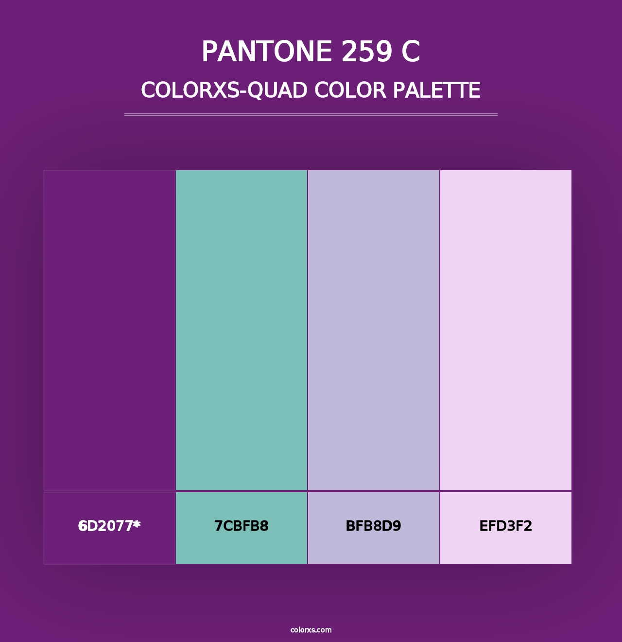 PANTONE 259 C - Colorxs Quad Palette