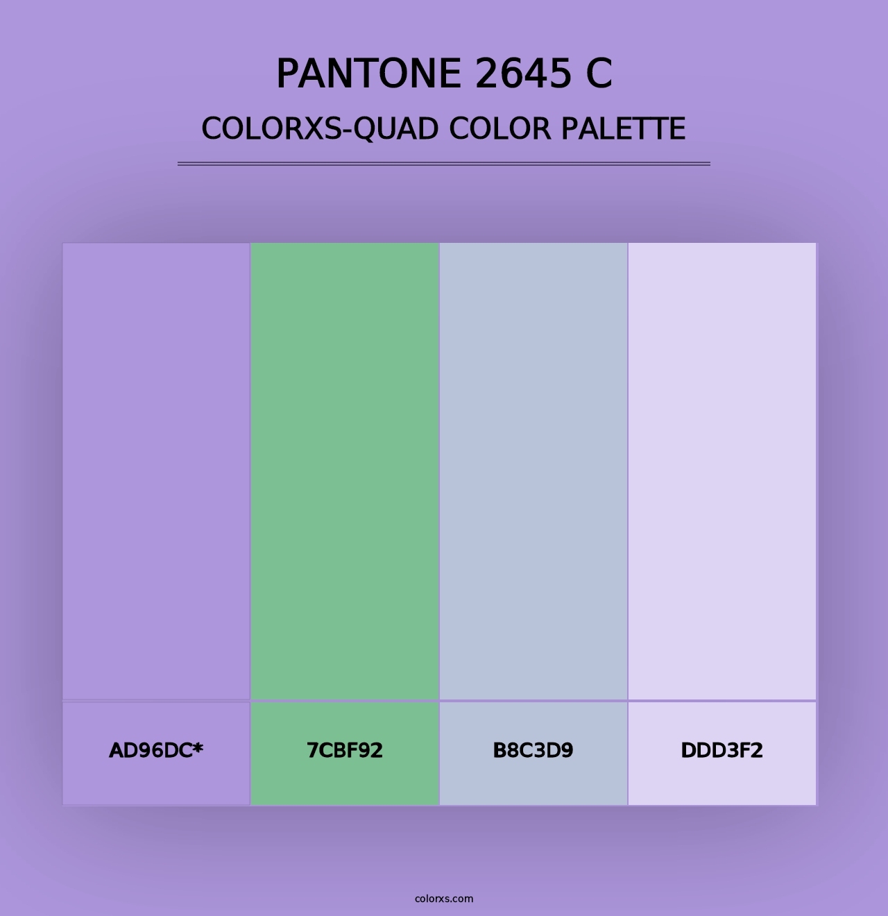 PANTONE 2645 C - Colorxs Quad Palette