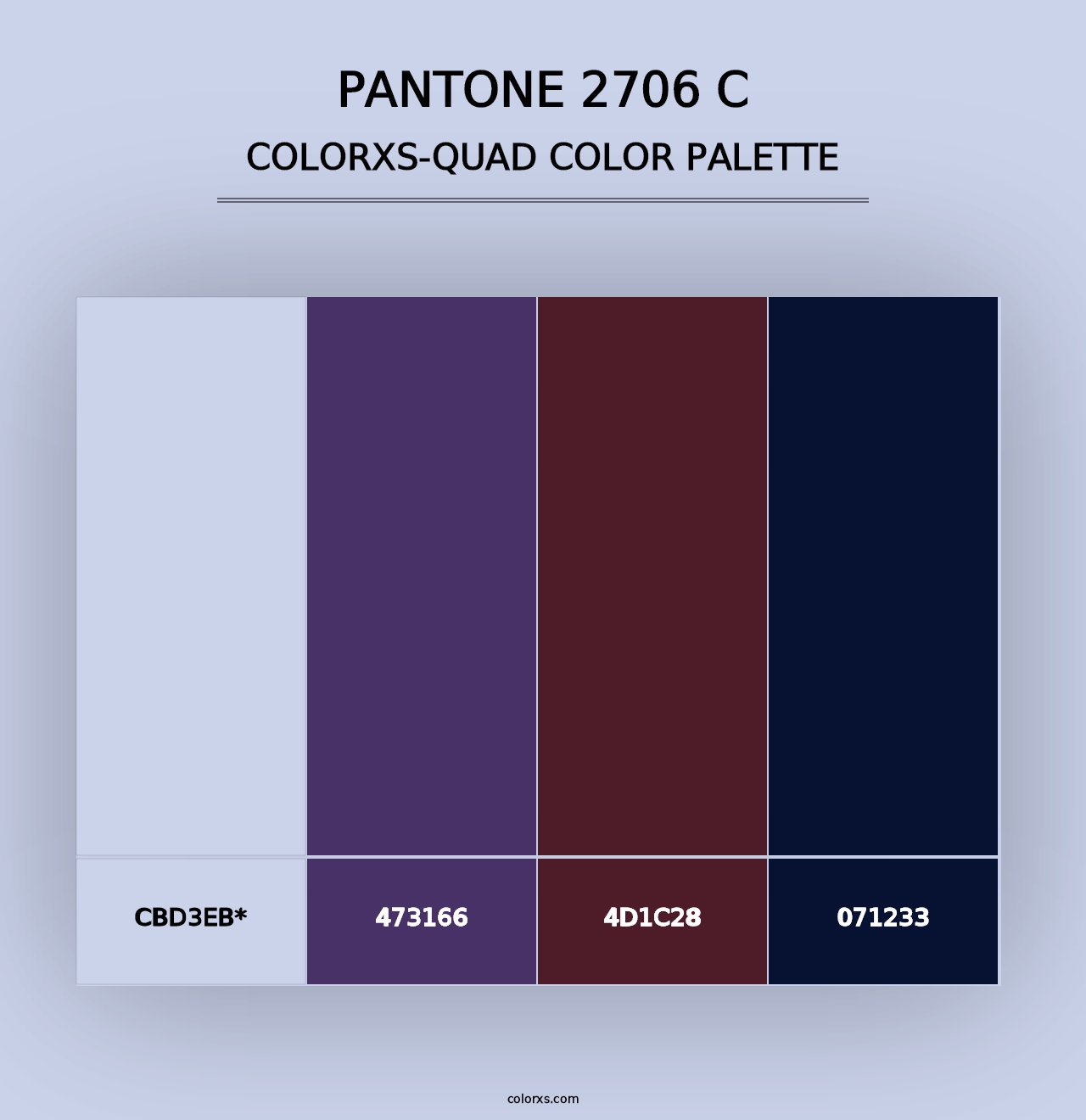 PANTONE 2706 C - Colorxs Quad Palette