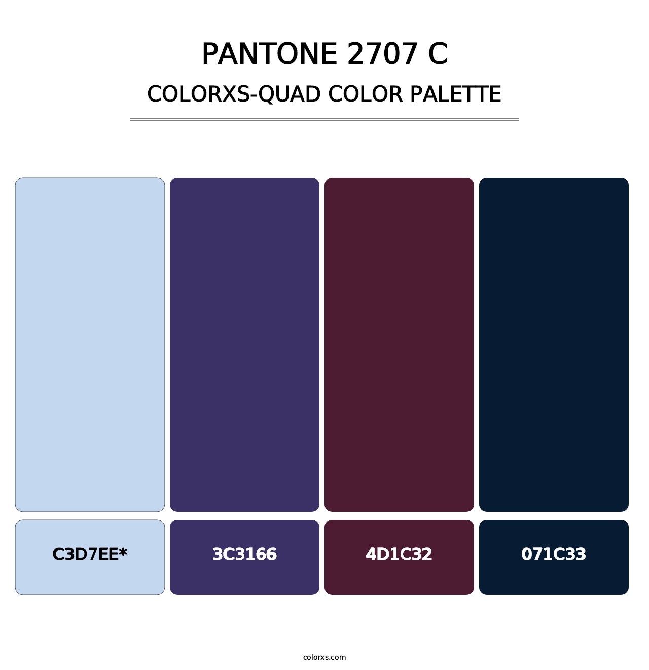 PANTONE 2707 C - Colorxs Quad Palette