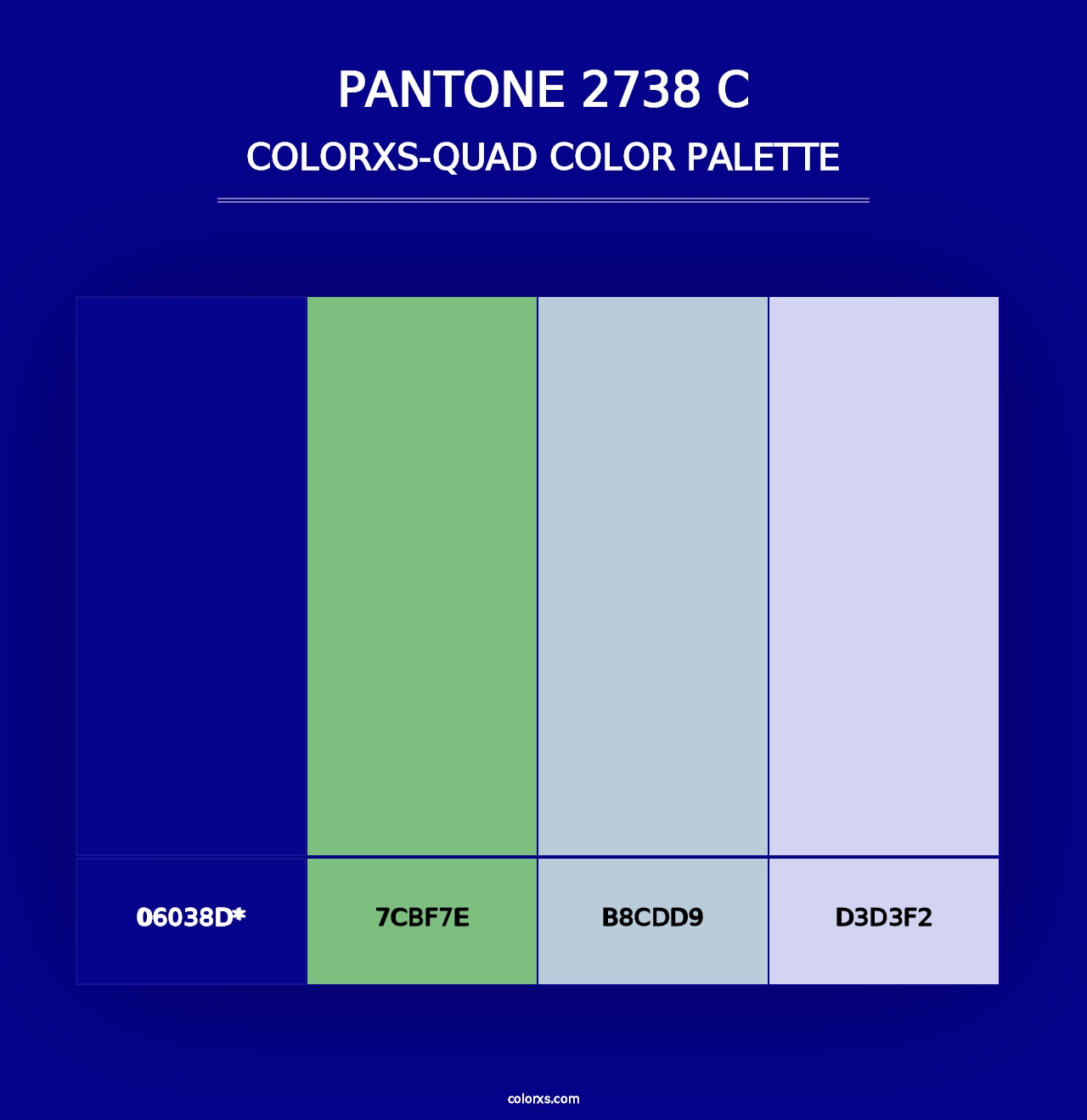 PANTONE 2738 C - Colorxs Quad Palette