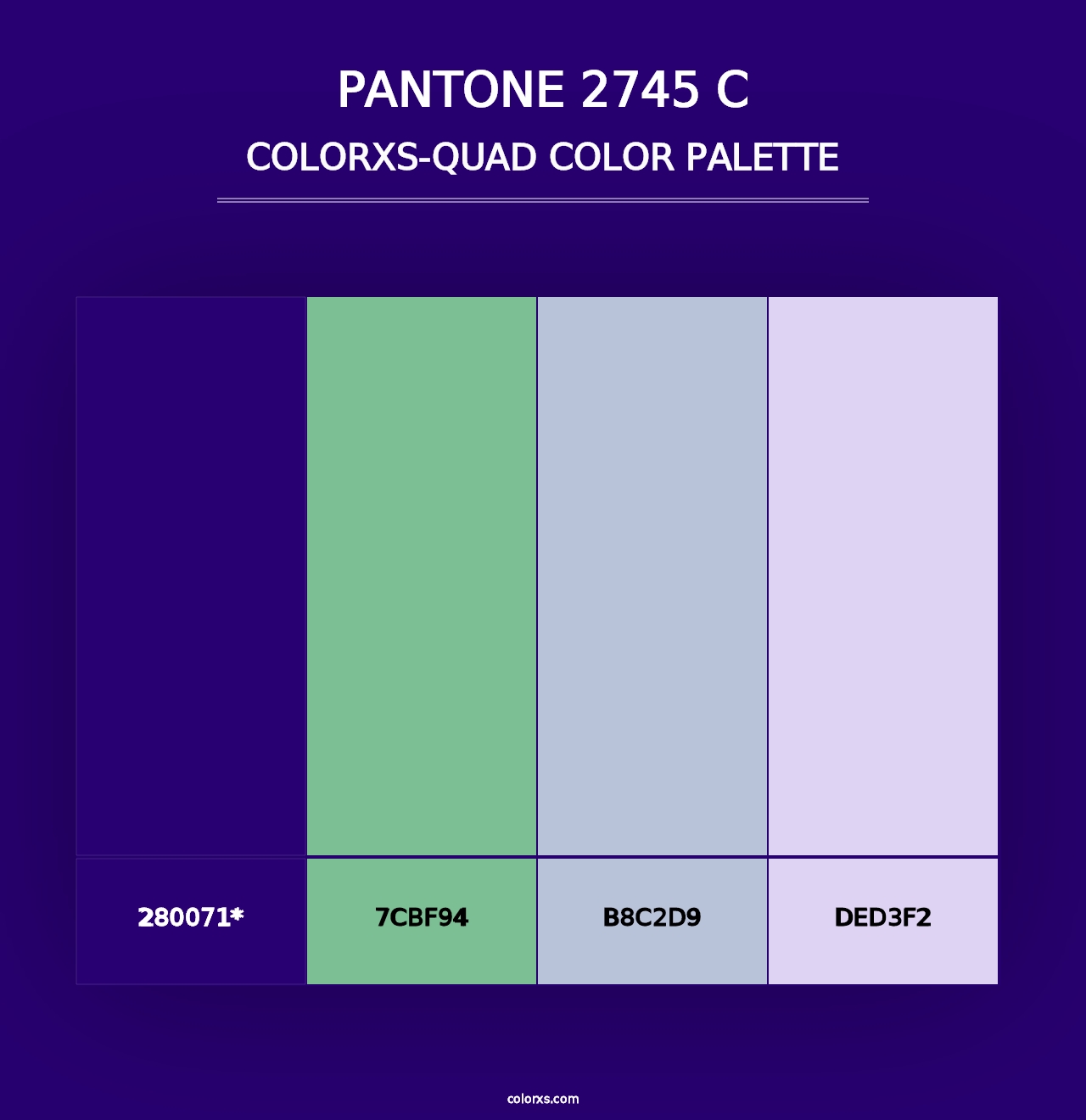 PANTONE 2745 C - Colorxs Quad Palette