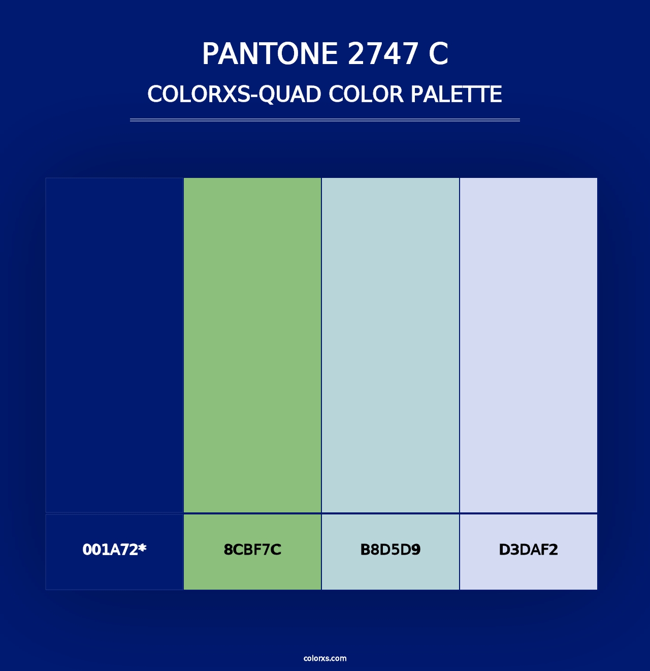 PANTONE 2747 C - Colorxs Quad Palette