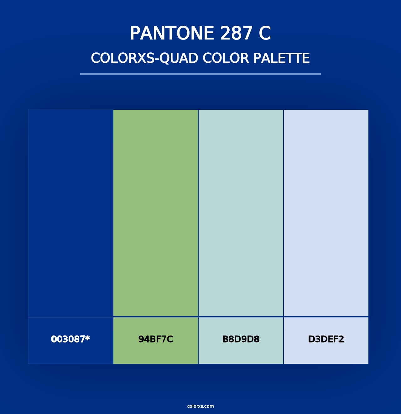 PANTONE 287 C - Colorxs Quad Palette