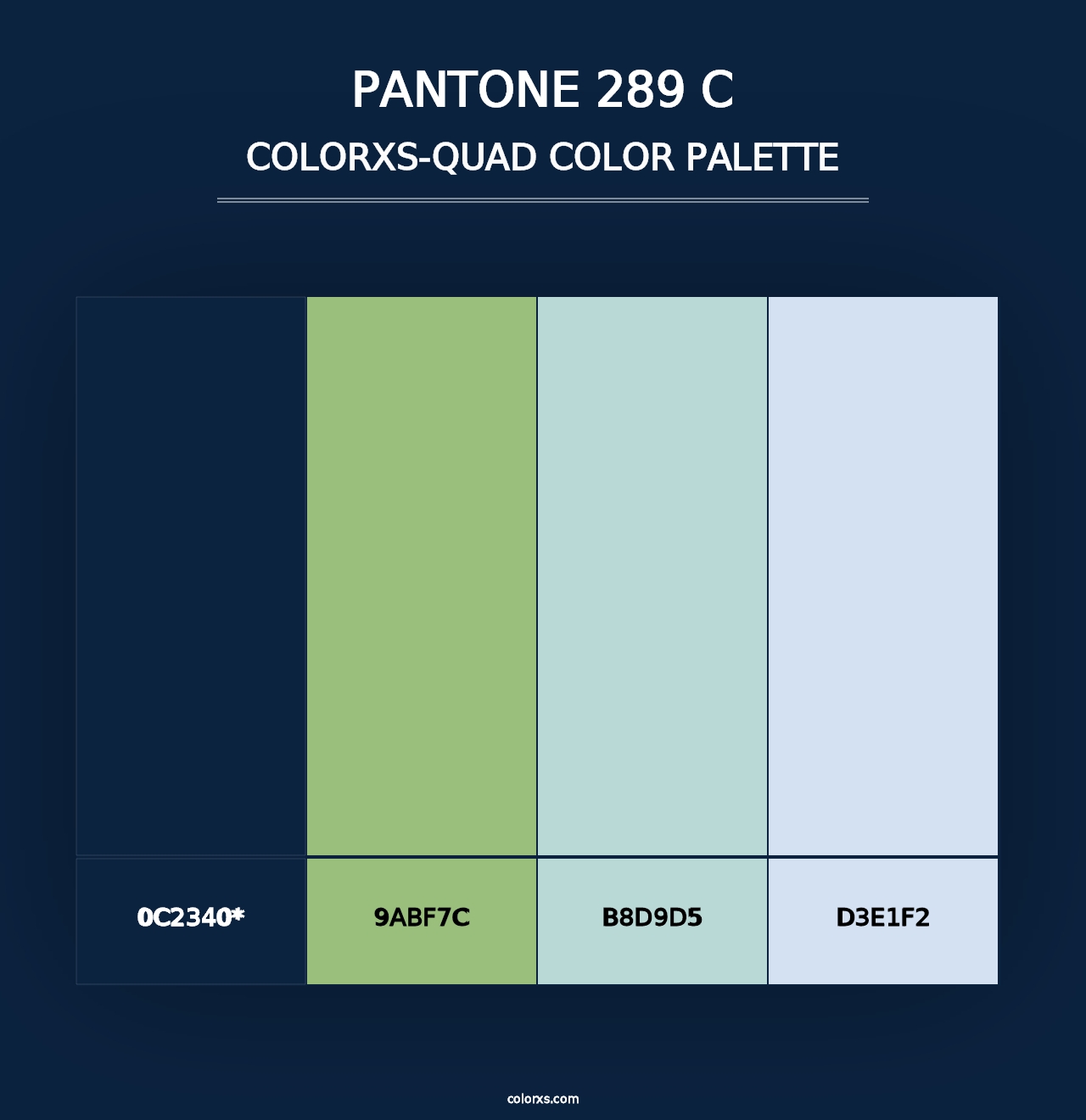 PANTONE 289 C - Colorxs Quad Palette