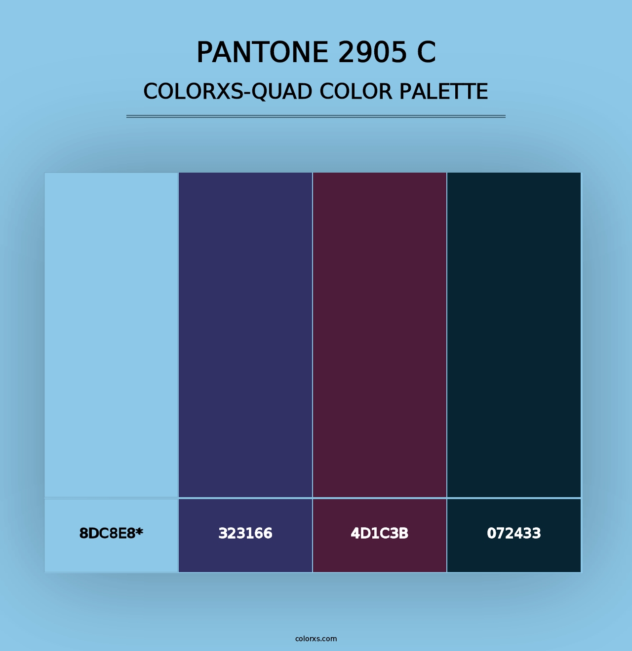 PANTONE 2905 C - Colorxs Quad Palette