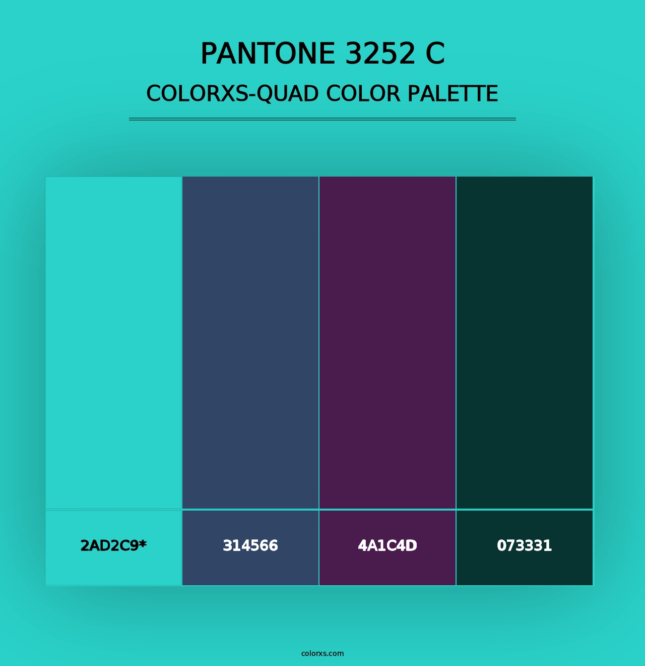 PANTONE 3252 C - Colorxs Quad Palette