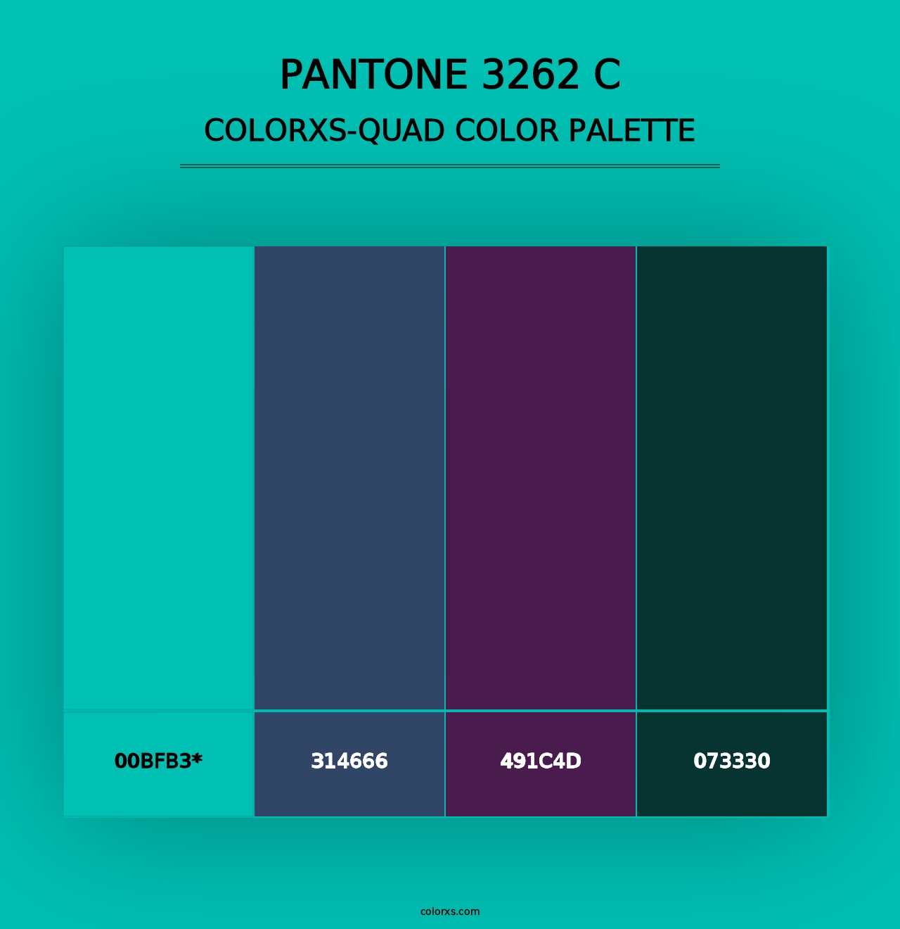 PANTONE 3262 C - Colorxs Quad Palette