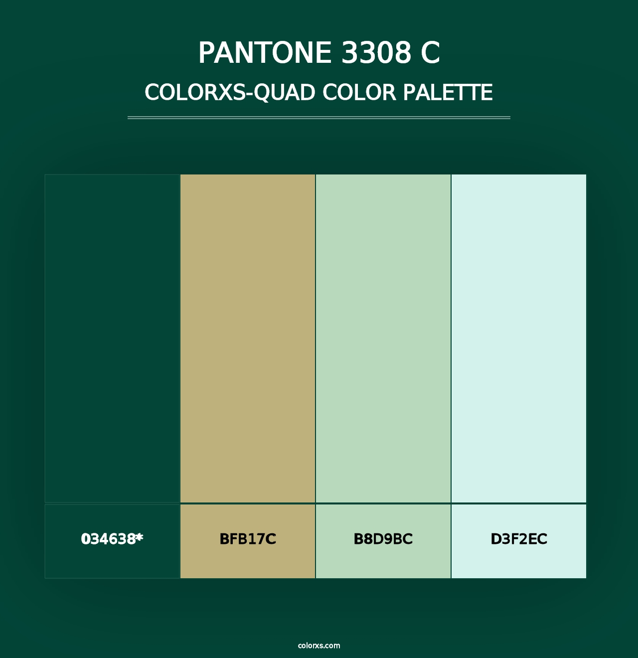 PANTONE 3308 C - Colorxs Quad Palette