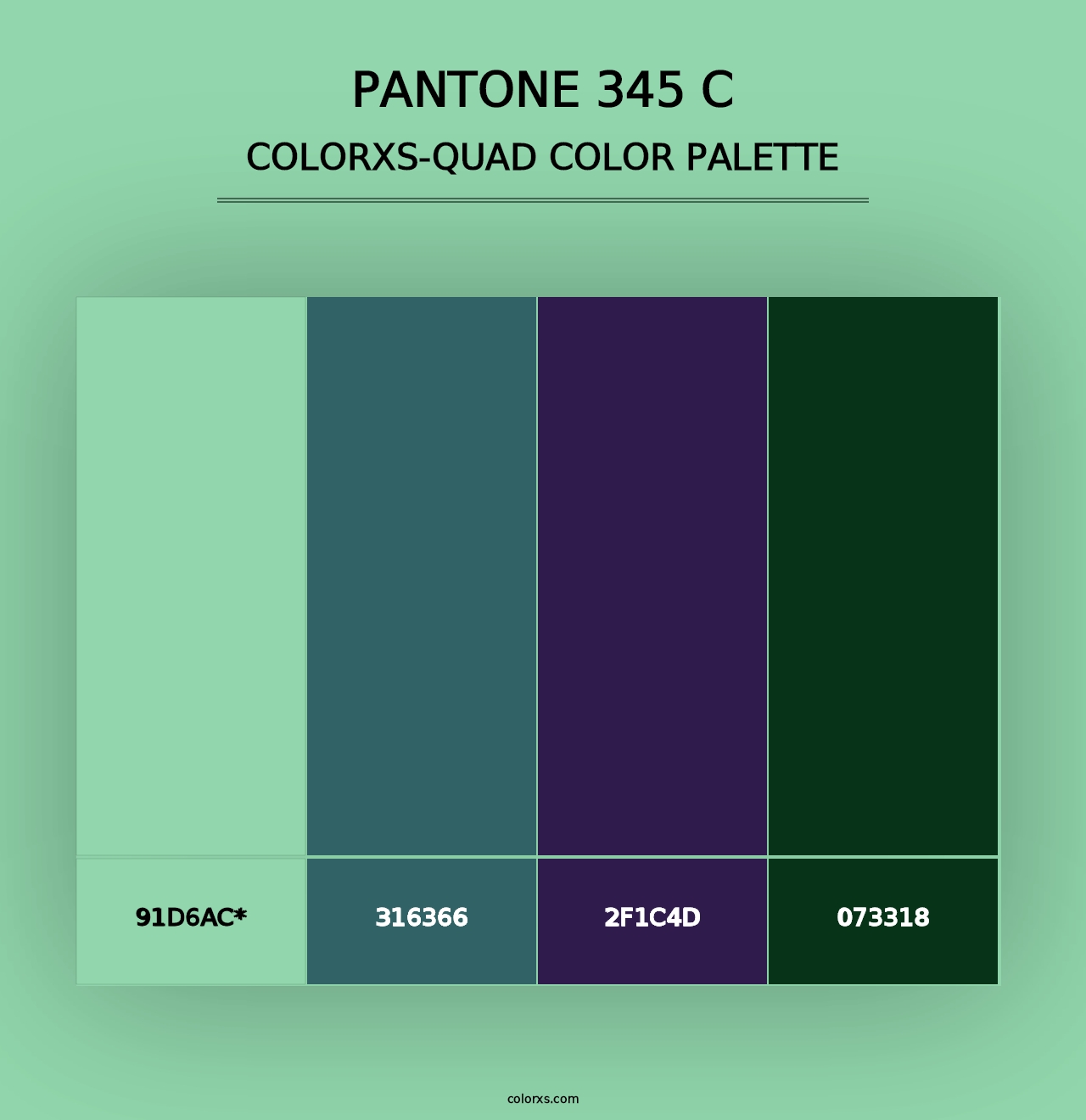 PANTONE 345 C - Colorxs Quad Palette