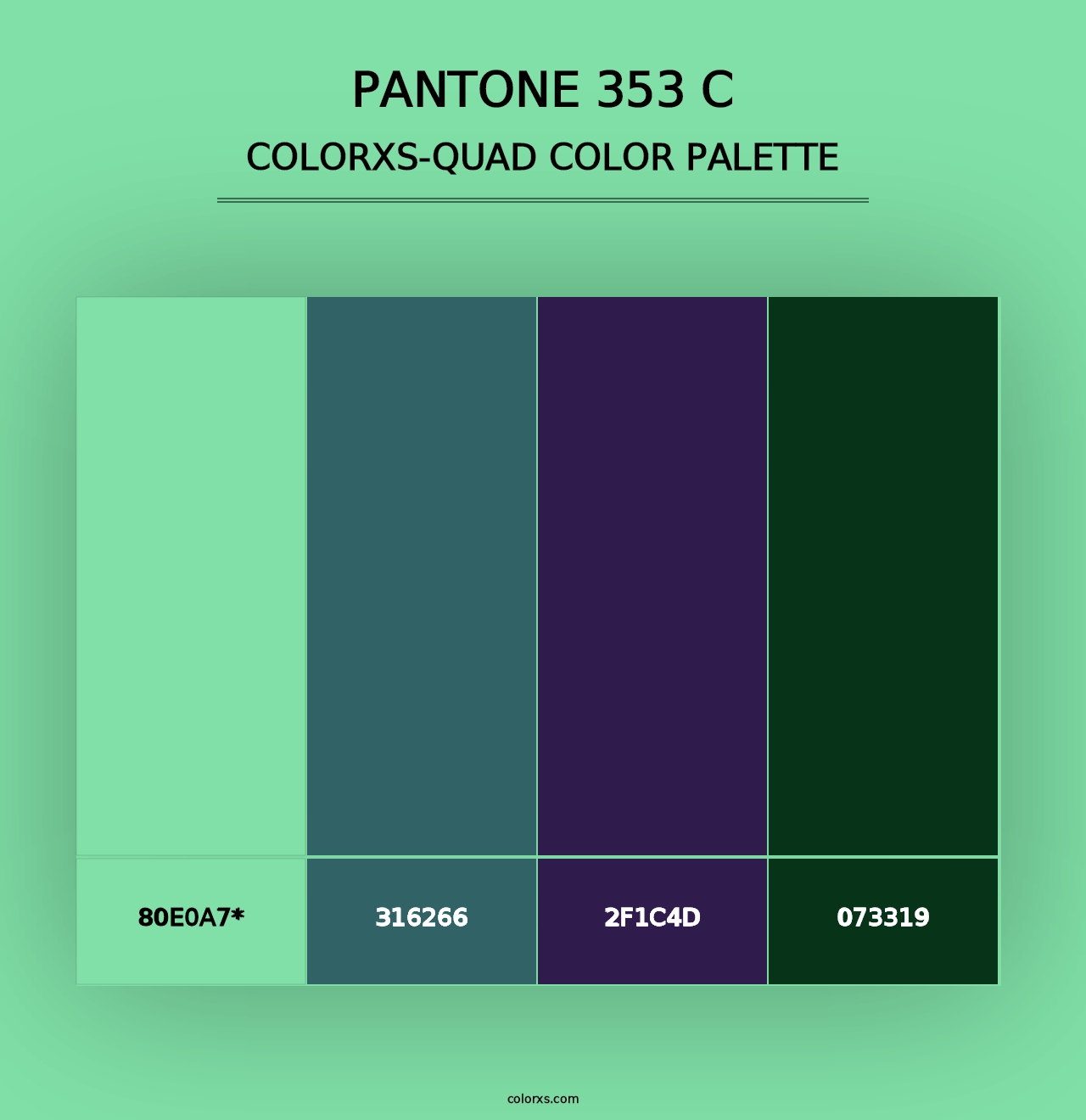 PANTONE 353 C - Colorxs Quad Palette