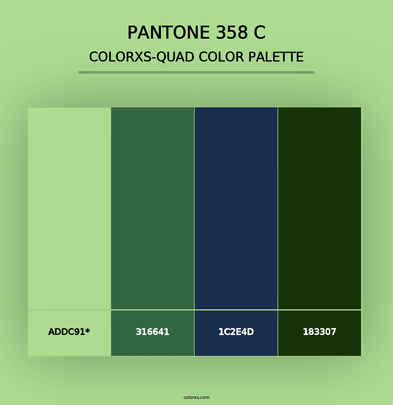 PANTONE 358 C - Colorxs Quad Palette