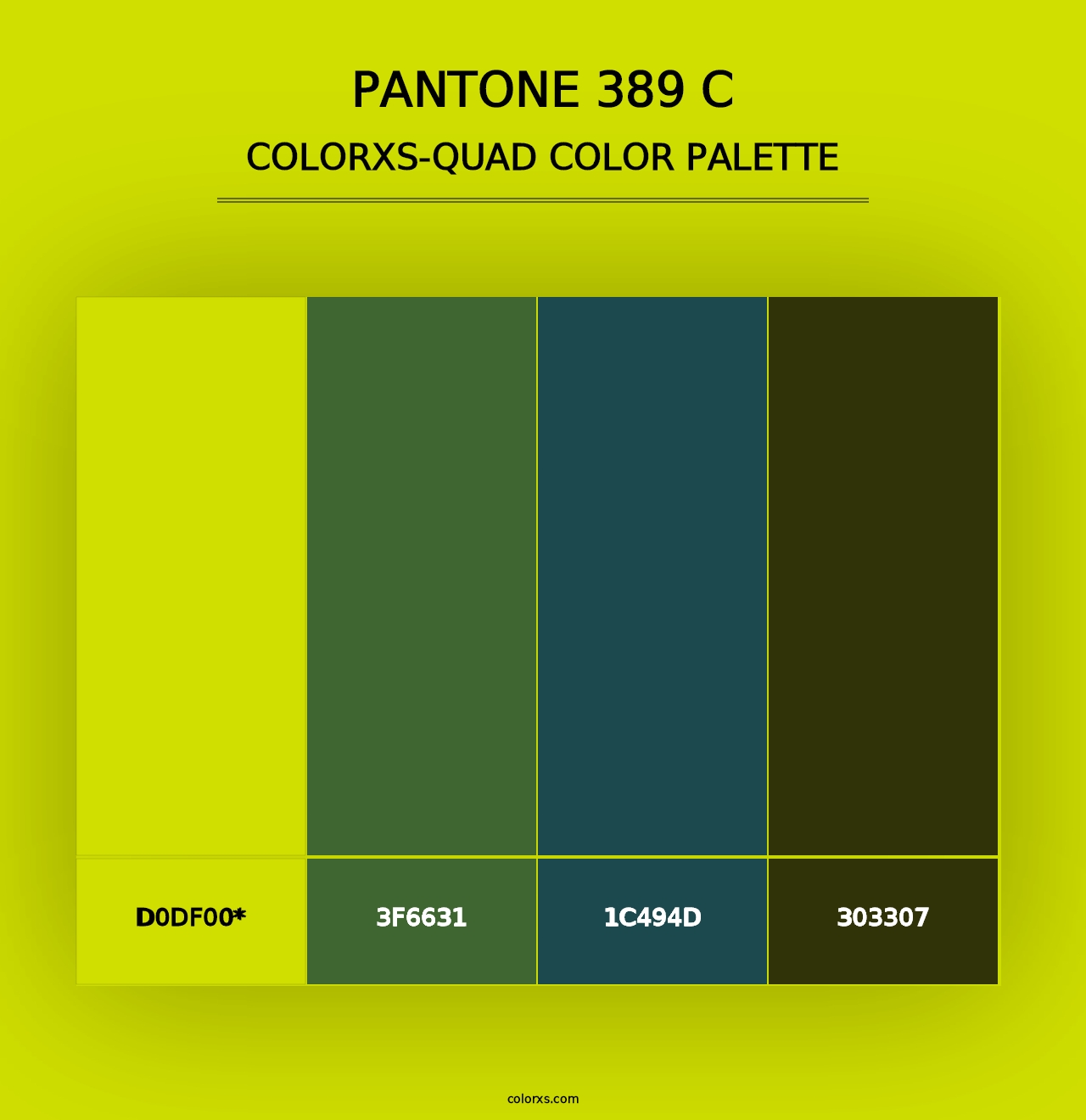 PANTONE 389 C - Colorxs Quad Palette